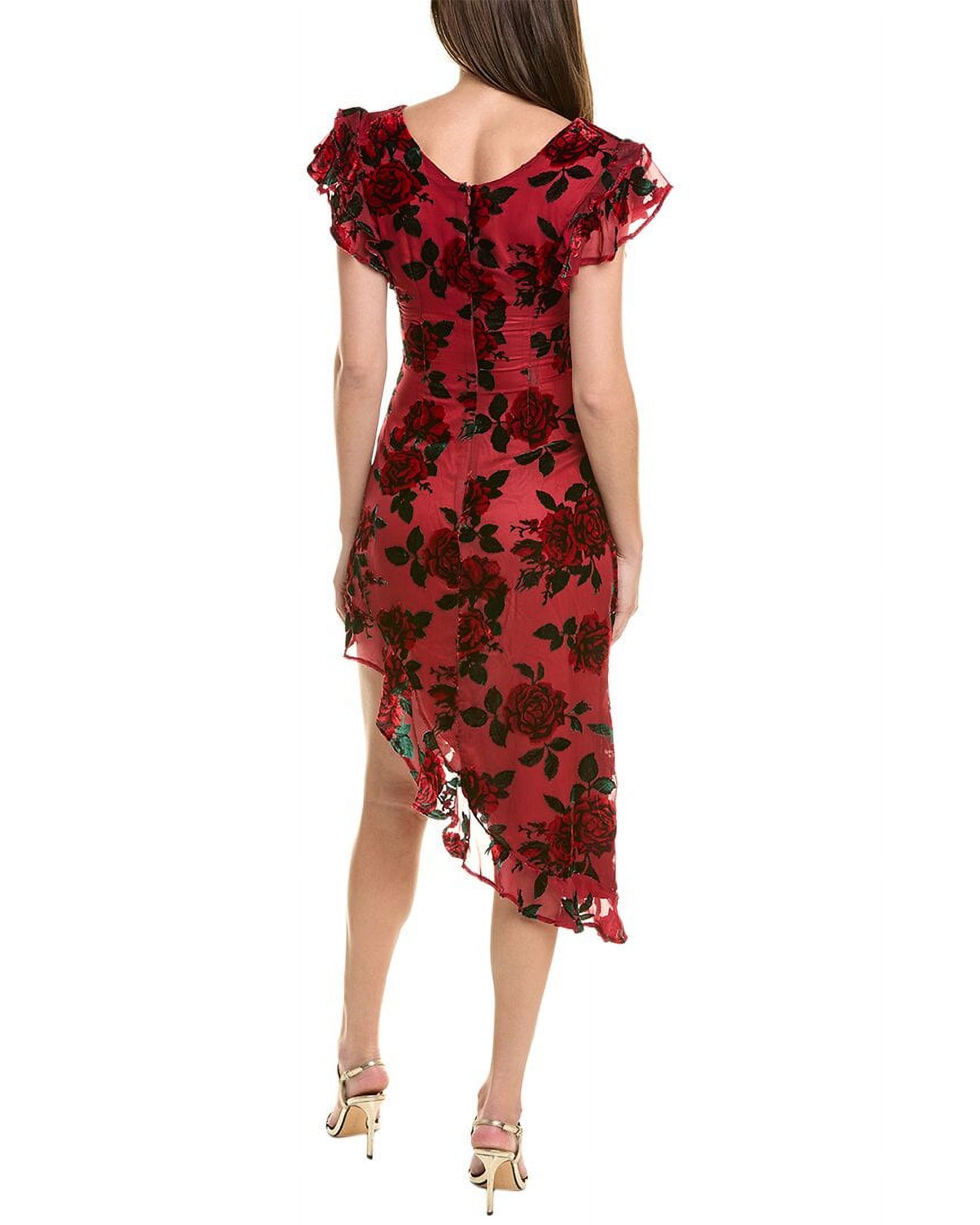 Rachel Parcell womens  Velvet Burnout Midi Dress, 4, Red