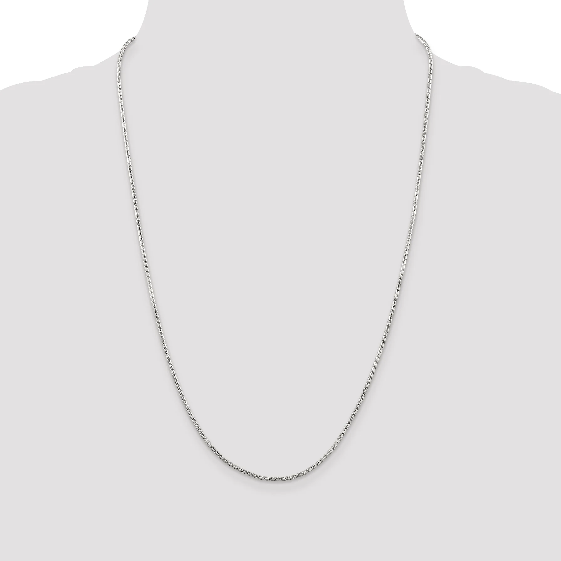 Carat in Karats Sterling Silver 1.75mm Round Franco Chain Necklace 22 Inch Length