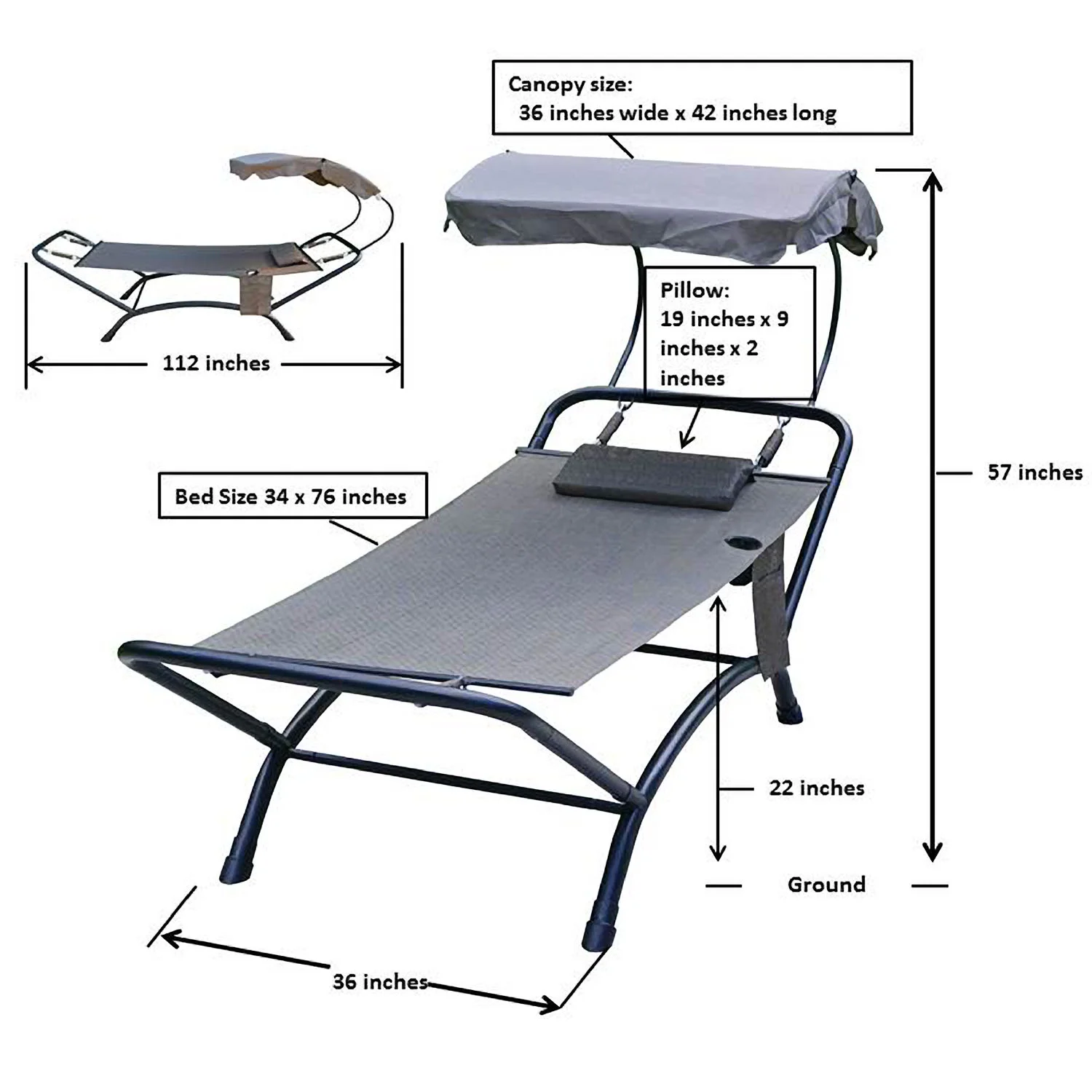 Algoma A41 6800 Deluxe 4 Point Lounger with Canopy