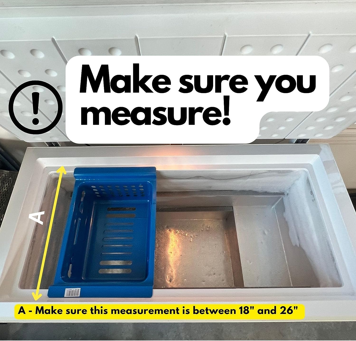 Large Universal Expandable Chest Freezer Basket. Heavy Duty Organizer For 15+ Cu Ft Deep Freezers. PLEASE MEASURE BEFORE ORDERING. Now With Basket Length Locks
