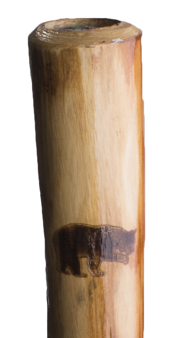 Take A Hike Wooden Walking Stick with Compass and Pouch - Bear