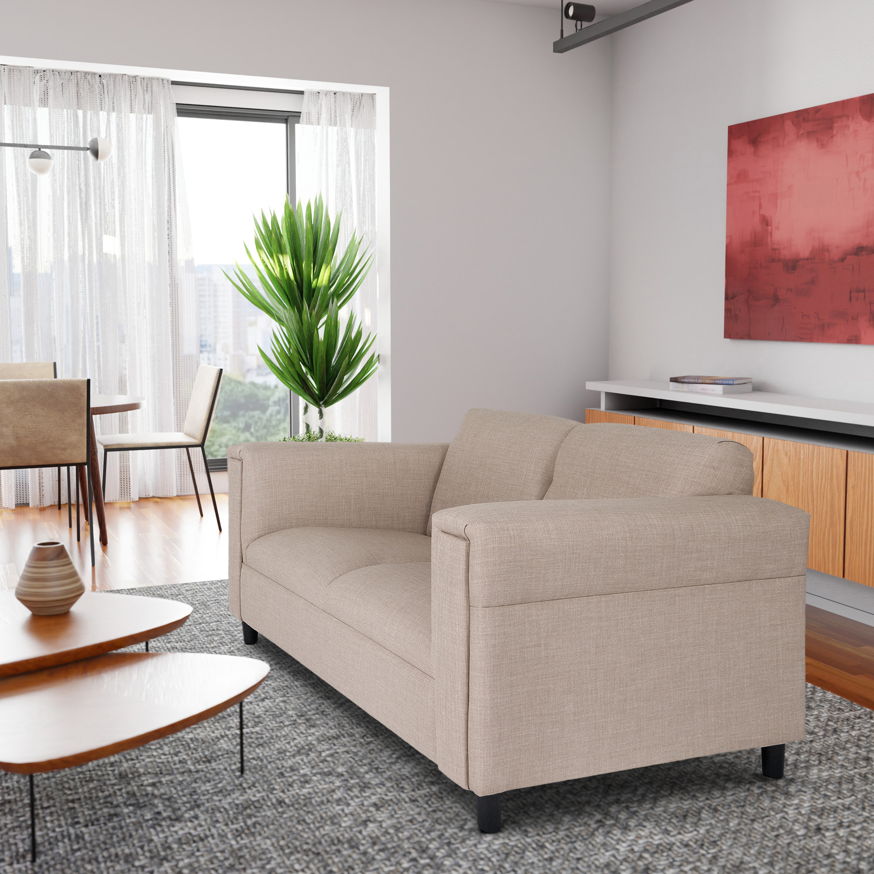 Coast to Coast Sofas Broadway Loveseat Sofa for Living Room, Small Spaces with Solid Wood Frame