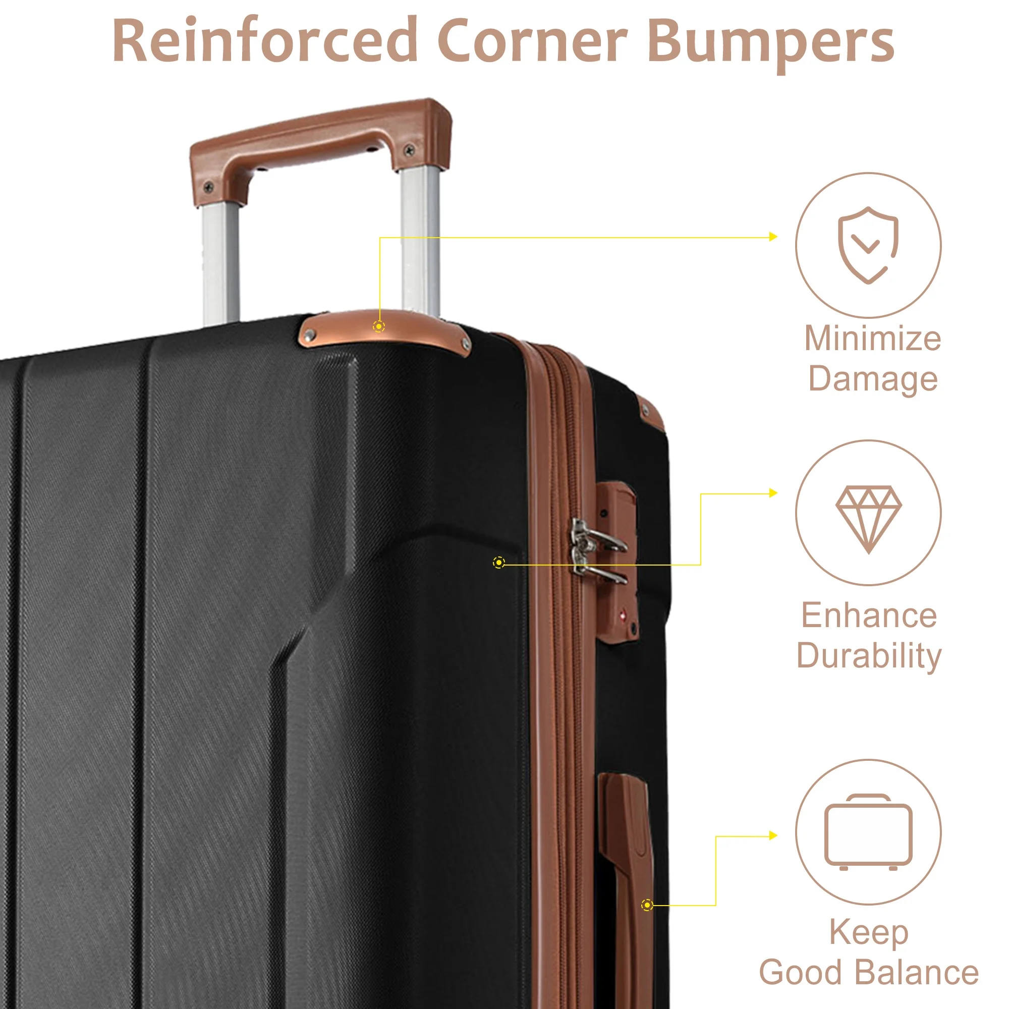 Premium Hardshell Spinner Suitcase with TSA Lock - Single - 9.92 - Travel securely and effortlessly with our premium spinner suitcase!