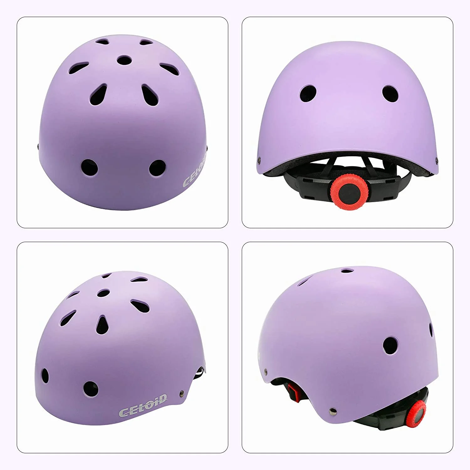 CELOID Kids Bike Helmet Youth Skateboard Helmets for Ages 8 10 14 Years Boys Girls Adjustable Multi Sport Bicycle Skateboarding Football Roller Skating Scooter Rollerblade Balance Bike Helmet Violet