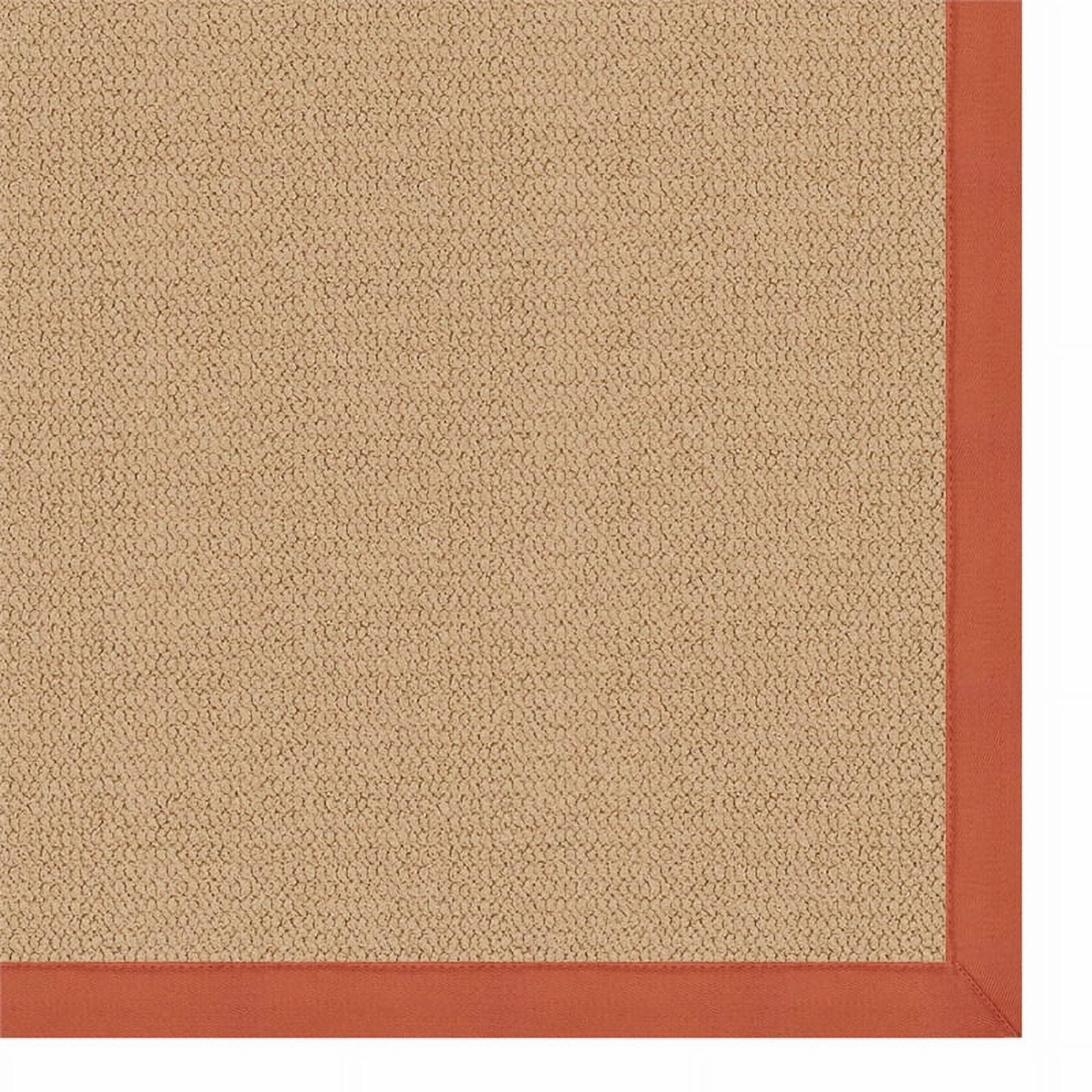 Riverbay Furniture Machine Tufted Wool 5'x8' Rug in Sisal and Burnt Orange