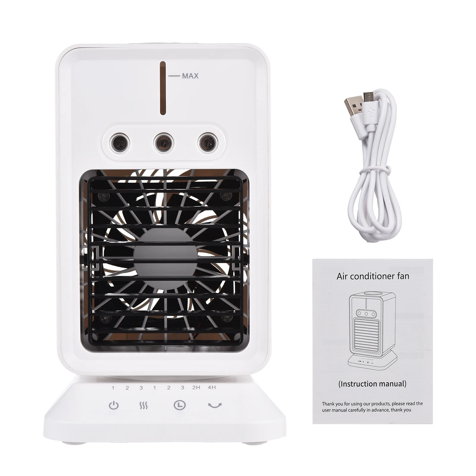 Portable Desk Cooling Fan Air Cooler Room With 3 Wind Speeds Adjustable Wind Direction Timer Usb Evaporative For Home Bedroom Office Camping Use