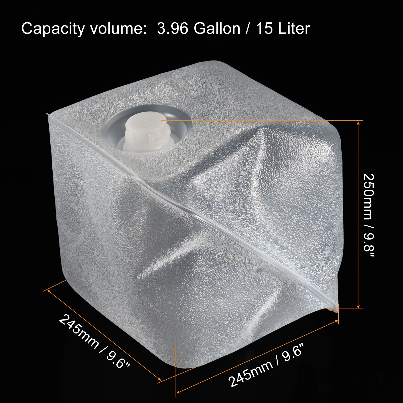 Uxcell 15 L Collapsible Water Container Cube Jug with Spigot and Sealing Cap