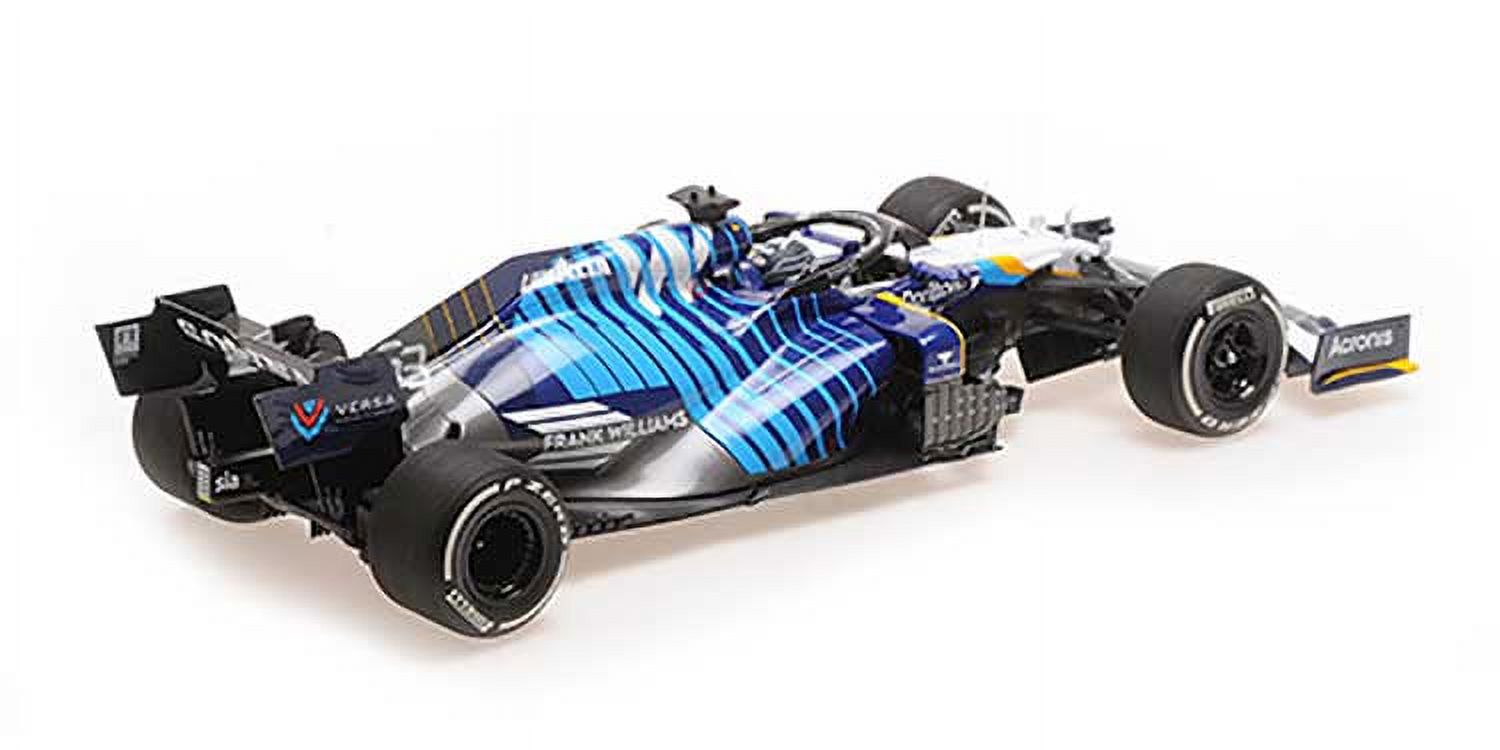 Williams Racing Mercedes FW43B George Russell (No.63 Second Belgian GP 2021) 1:18 scale diecast model grand prix car in Blue/White by Minichamps