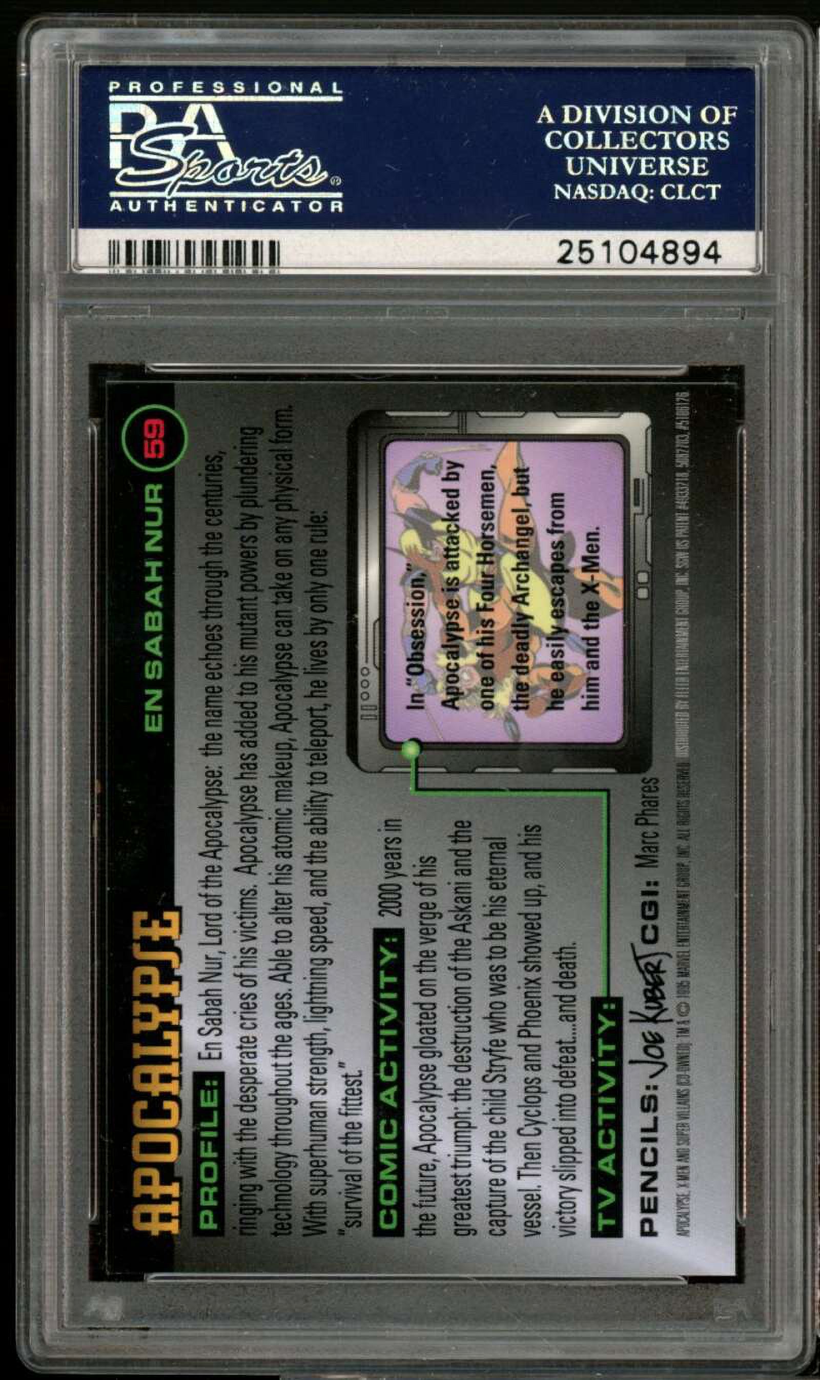 Apocalypse Card 1995 Ultra X-Men All Chromium #59 PSA 10