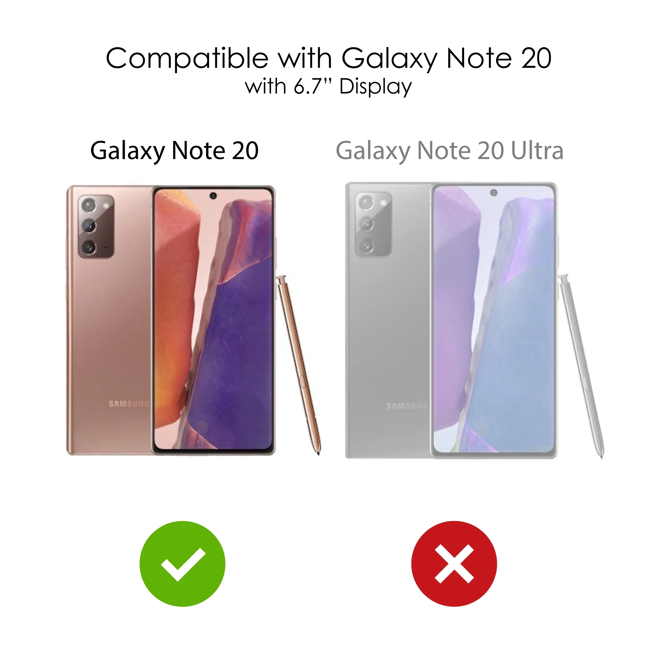 DistinctInk Clear Shockproof Hybrid Case for Samsung Galaxy Note 20 (6.7