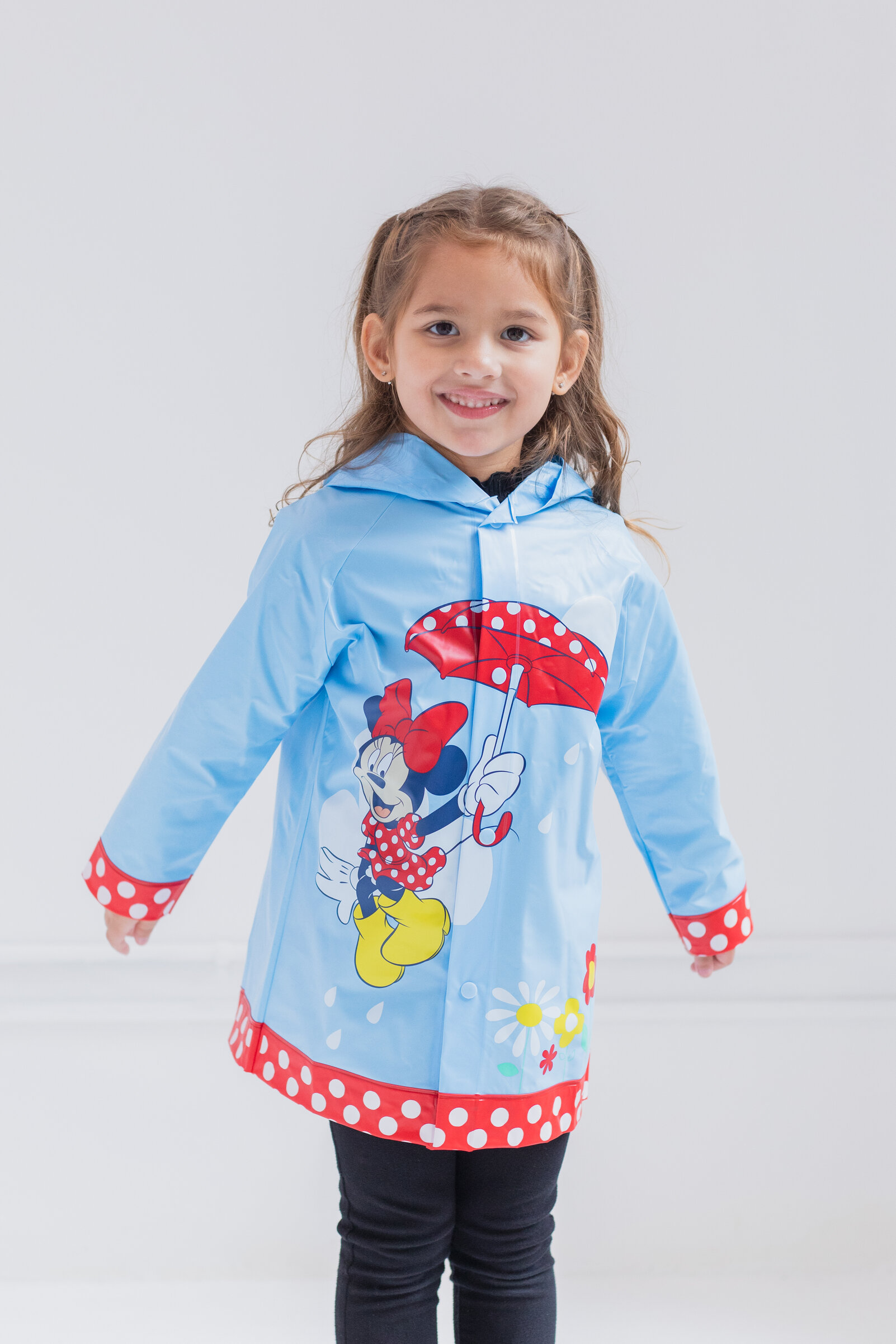 Disney Minnie Mouse Little Girls Waterproof Rain Jacket Toddler to Little Kid