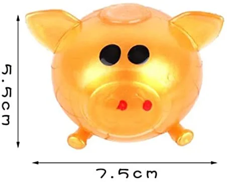 Boluotou 2 Pack Splat Pigs Decompression Splat Pig Antistress Pig Splat Ball Pig Water Ball Venting Sticky Pig Soft Pig Head Toys Pig Toys Decompression Ball for Kids and Adults, Gold