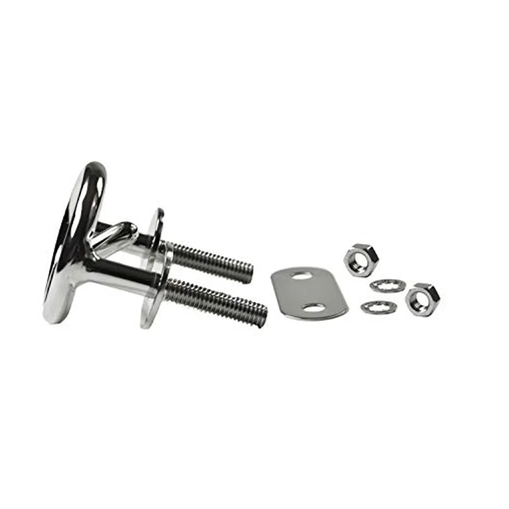 Marine City 316 Stainless-Steel Marine Transom Mount Ski Tow Hook 4 Pcs 3/8 1-1/2