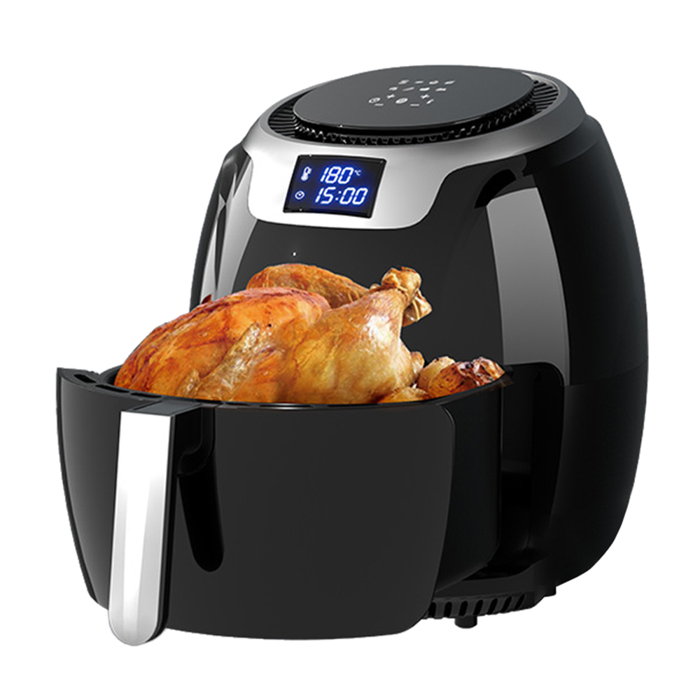 Homgeek Air Fryer 6.3 Quart Capacity Smart Touch Screen 1800 Watts for Home Kitchen Family Party Easy Cooking,Black