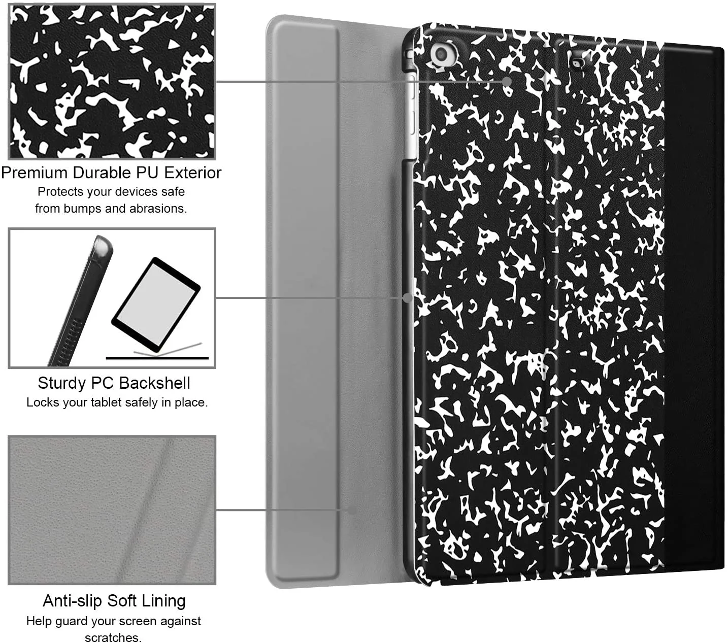 Fintie Keyboard Case for iPad 9.7 6th/5th Generation (2018/2017), iPad Air 2 and iPad Air - Slim Shell Stand Cover with Magnetic Detachment