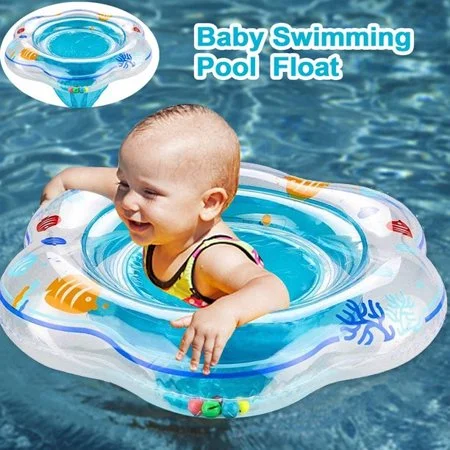 Inflatable Ride-on Pool Float Baby Swimming Pool Ring for Infant Toddler PVC Seat-Green-Pink