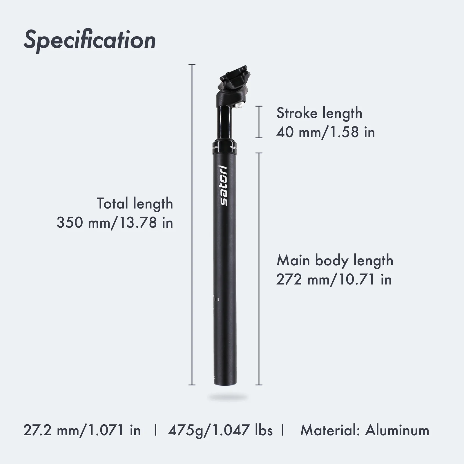 DJC Suspension Seatpost Shock Absorber for MTB 27.2/28.6/30.0/30.4/30.9/31.6mm 355MM Bike Seat Post Setback