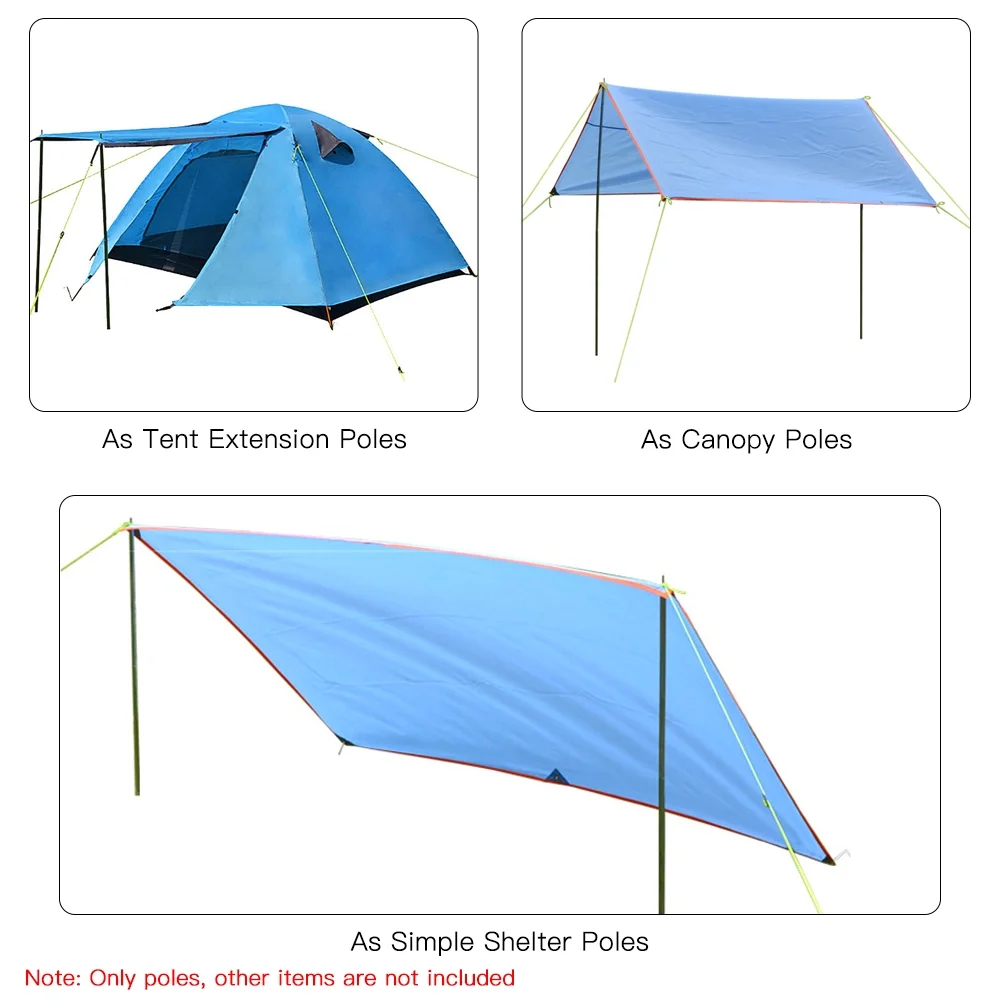 Walmeck Tent Canopy Rod,Pcs/setTent Support Rods Frames Tent Canopy 2 Pcs/setCanopy Poles Tent EryuePole Tubbek HuiopPole 2
