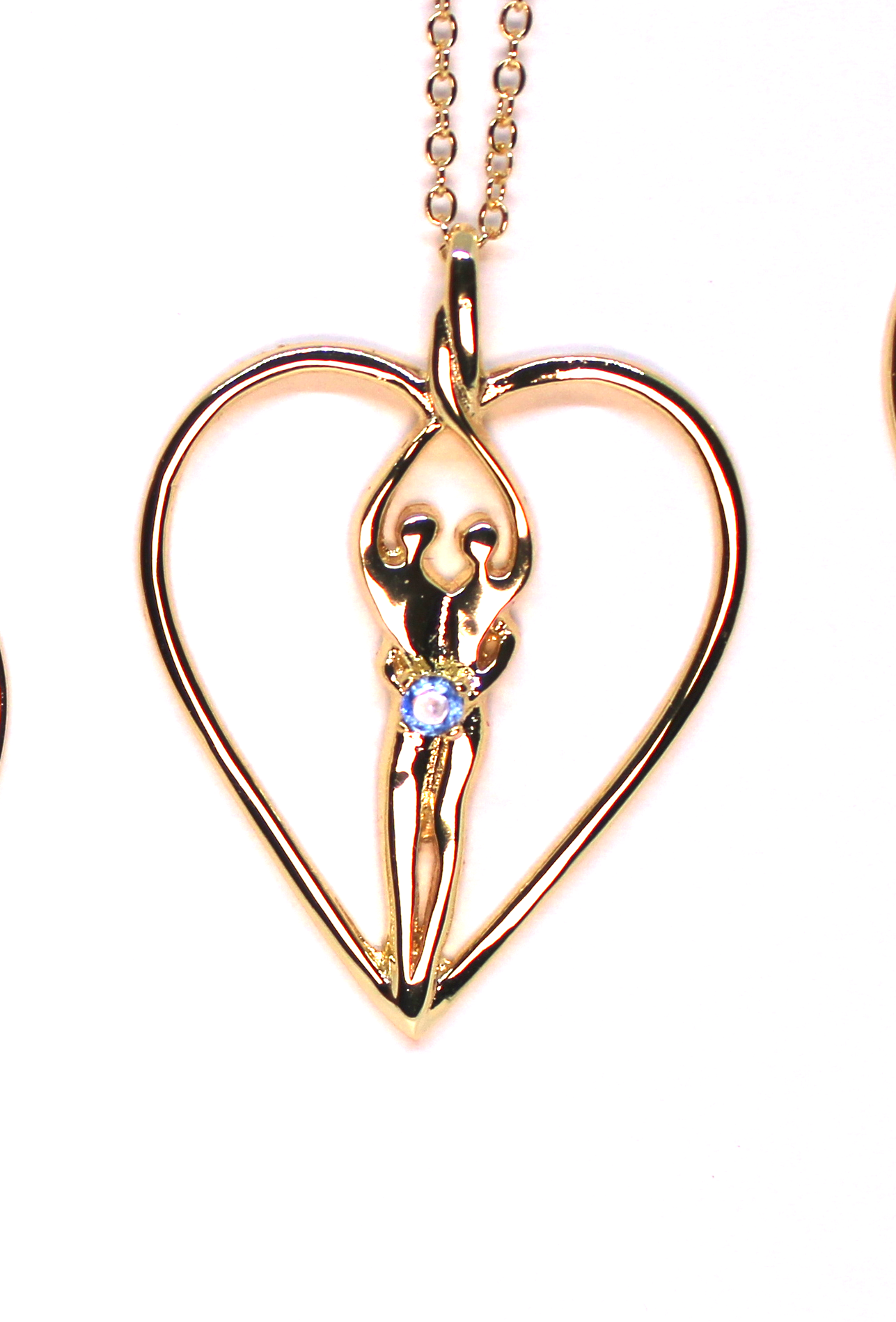 Gold Soulmate Heart Necklace | Large Size | Sapphire