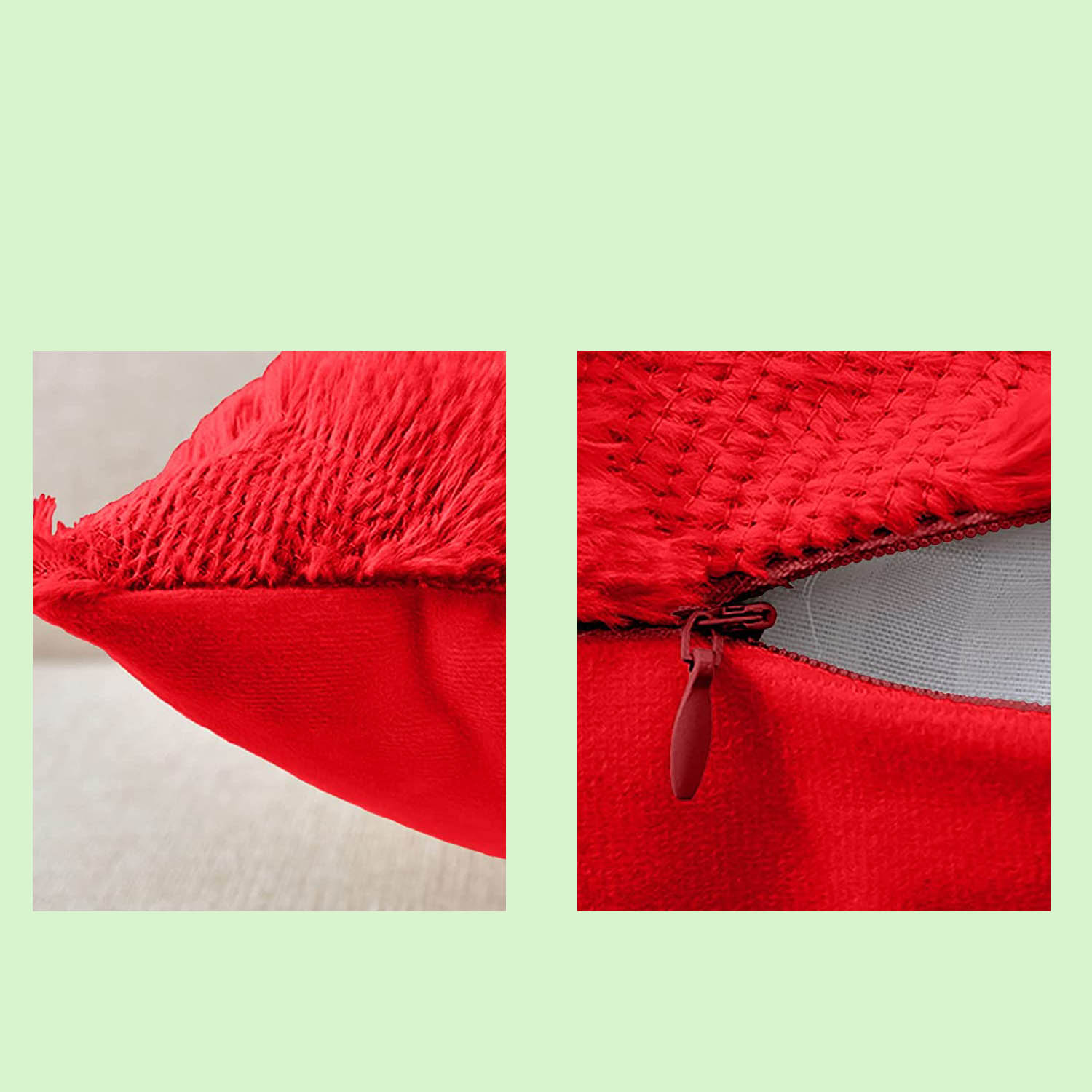 Throw Pillow Covers 20x20, Decorative Pillow Case Cushion Cover with Velvet Luxury Soft Plush Short Wool for Couch Sofa Bedroom Car, Set of 2