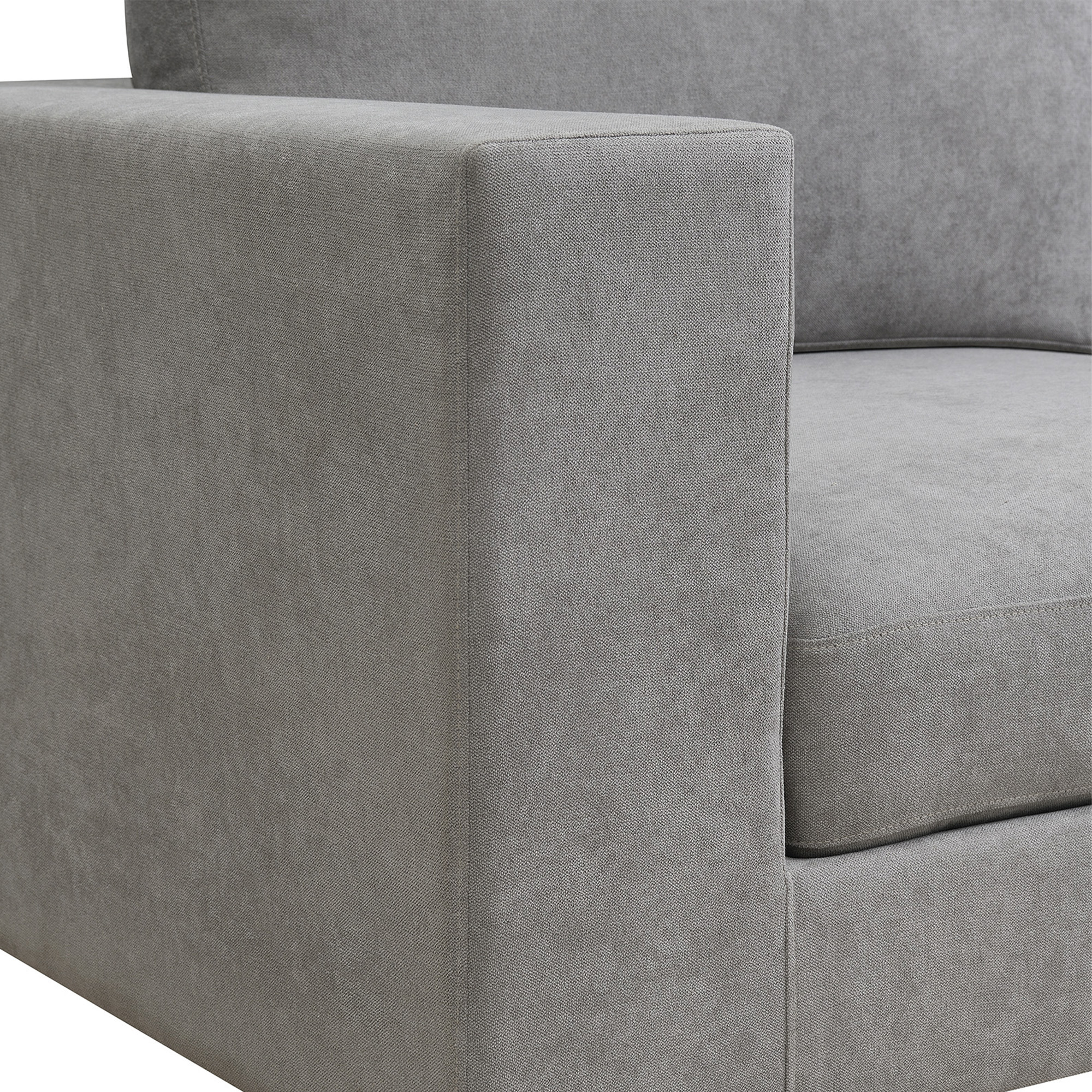 LANTRO JS Fabric Upholstered Modular Sofa Collection, Modular Customizable and Reconfigurable Deep Seating, Armless Sofa, Gray