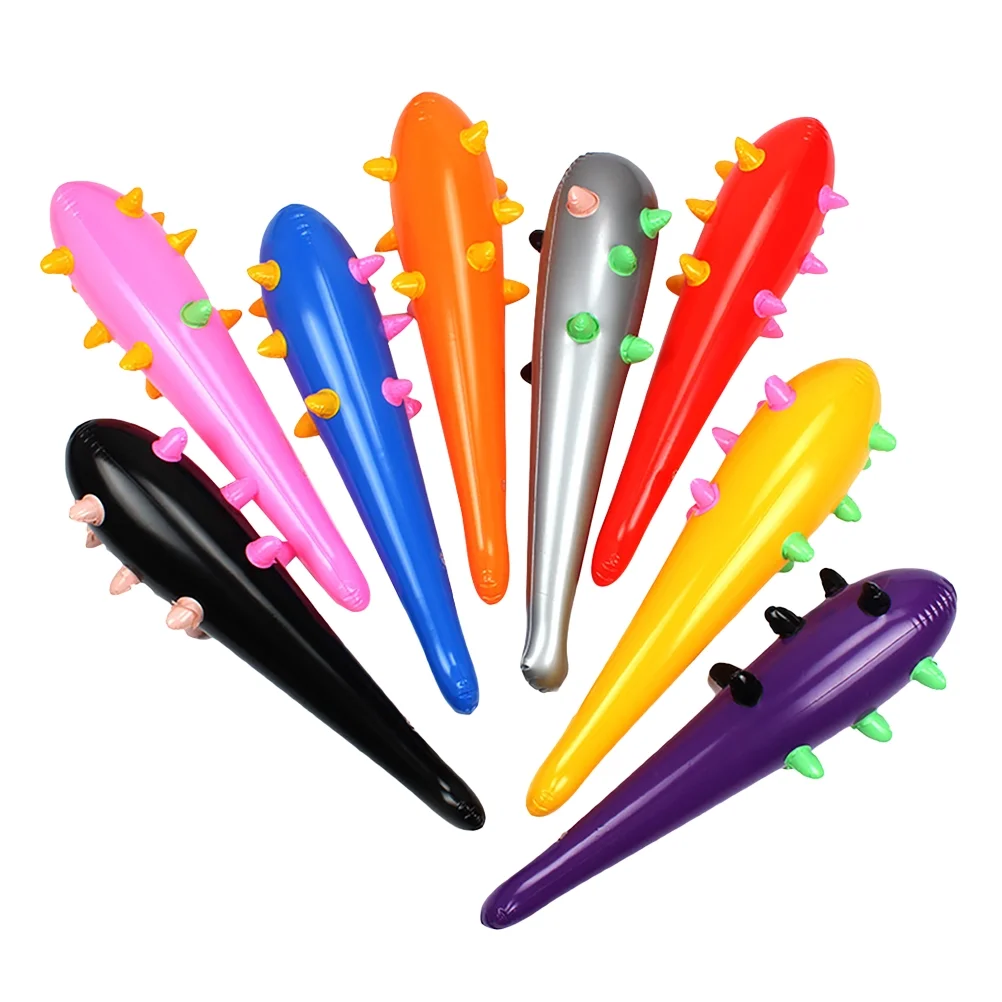 8pcs 55cm Inflatable Mace Clapper Inflatable Hammers Creative Funny Cheerleading Prop Sticks Toys for Kids Children (Mixed Color)