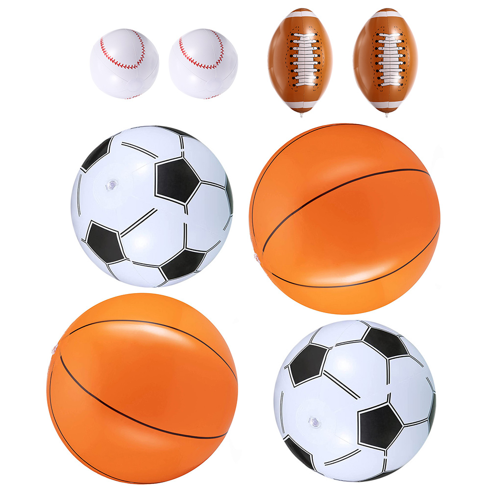 8Pcs Inflatable Ball Toys Funny Inflatable Sports Balls Water Balls Toys Party Inflatable Balls Toys