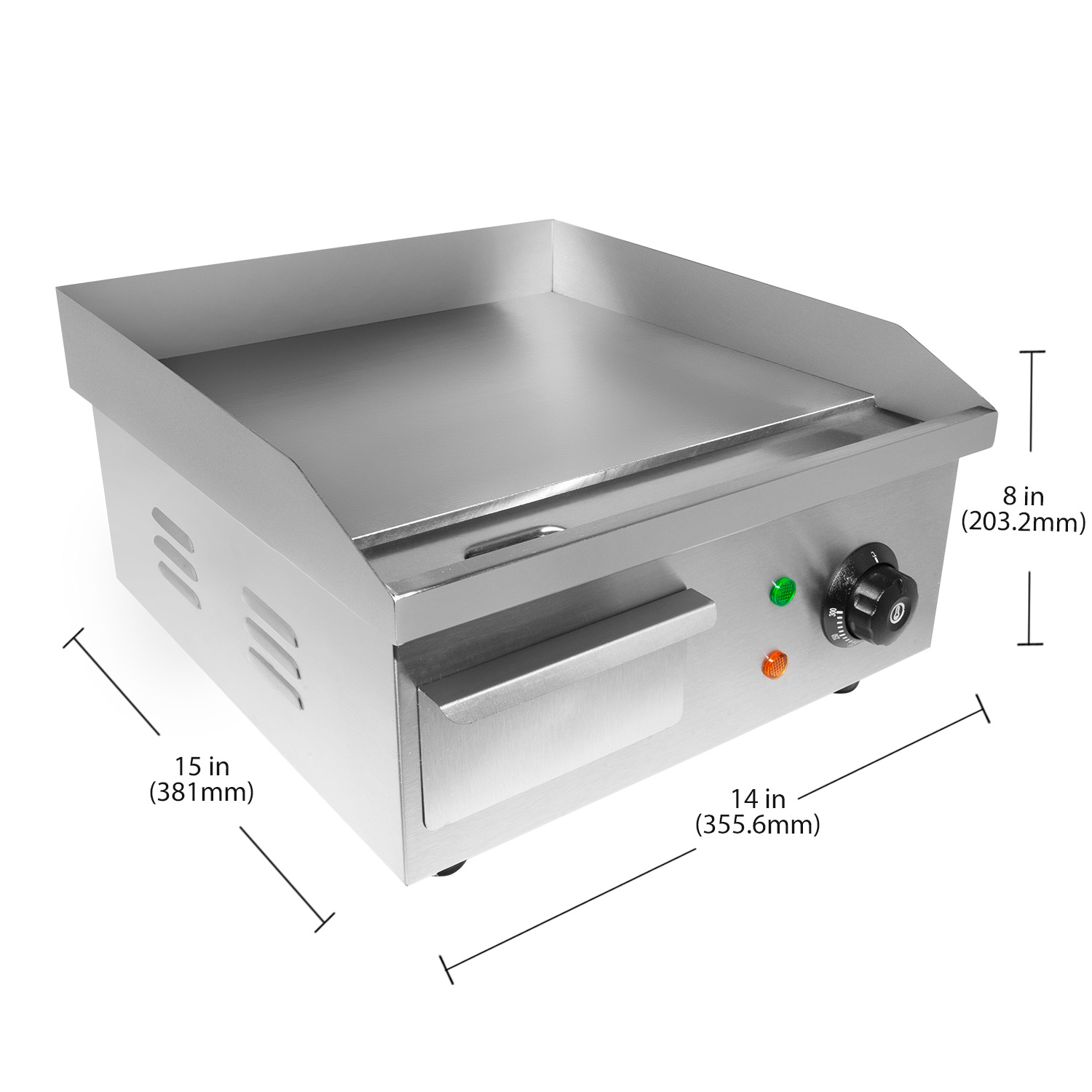 GorillaRock Flat Top Griddle | Teppanyaki Grill with Single Thermostat | Nonstick | 110V