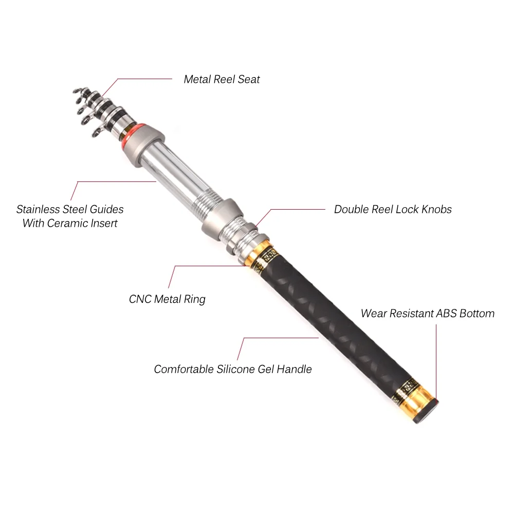 Lixada Telescopic Fishing Rod and Reel Combo Full Kit Spinning Fishing Reel Gear Organizer Pole Set