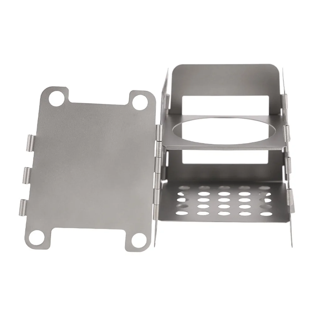 Lixada Portable Titanium Lightweight Folding Wood Pocket with for Outdoor Camping Backpacking Cooking Picnic