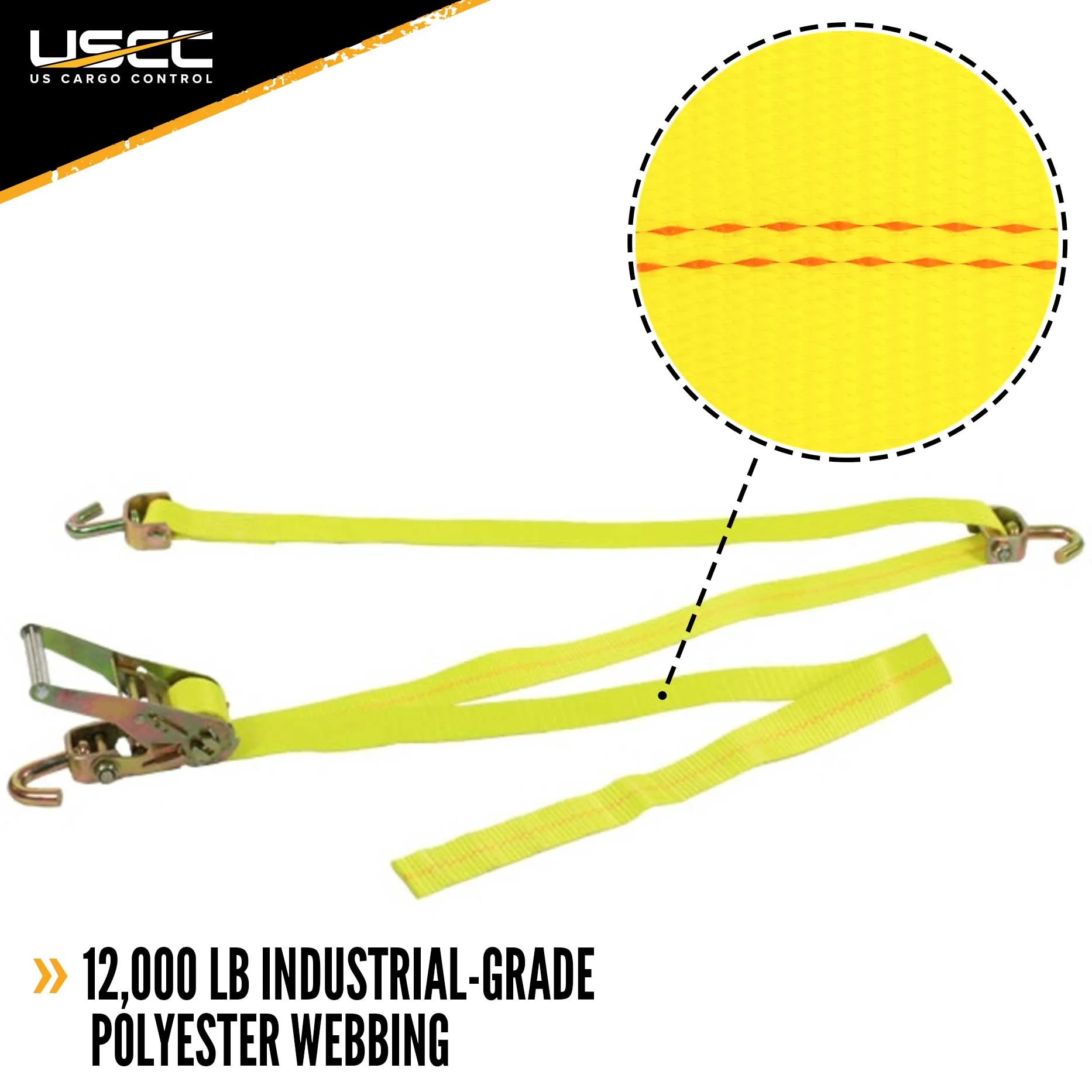 Car Carrier Wheel Strap w/ Swivel Hooks & Ratchet - 4 Pack