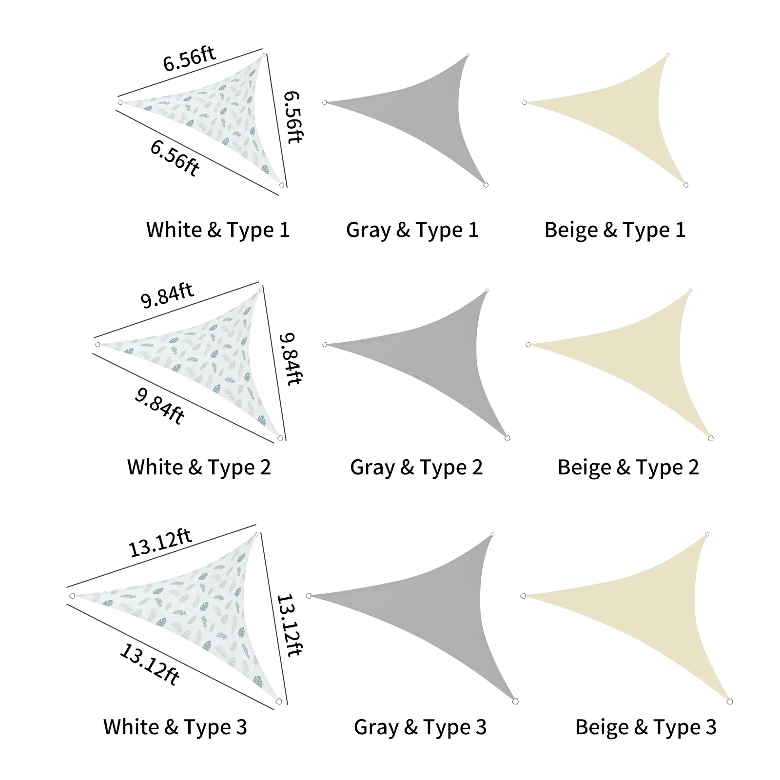 Aibecy Resistant Sun Shade 6.5 FT Triangle Sail Canopy Garden Plant Shelter Breathable Greenhouse Cover for Outdoor Patio Camping Backyard Swimming Pool