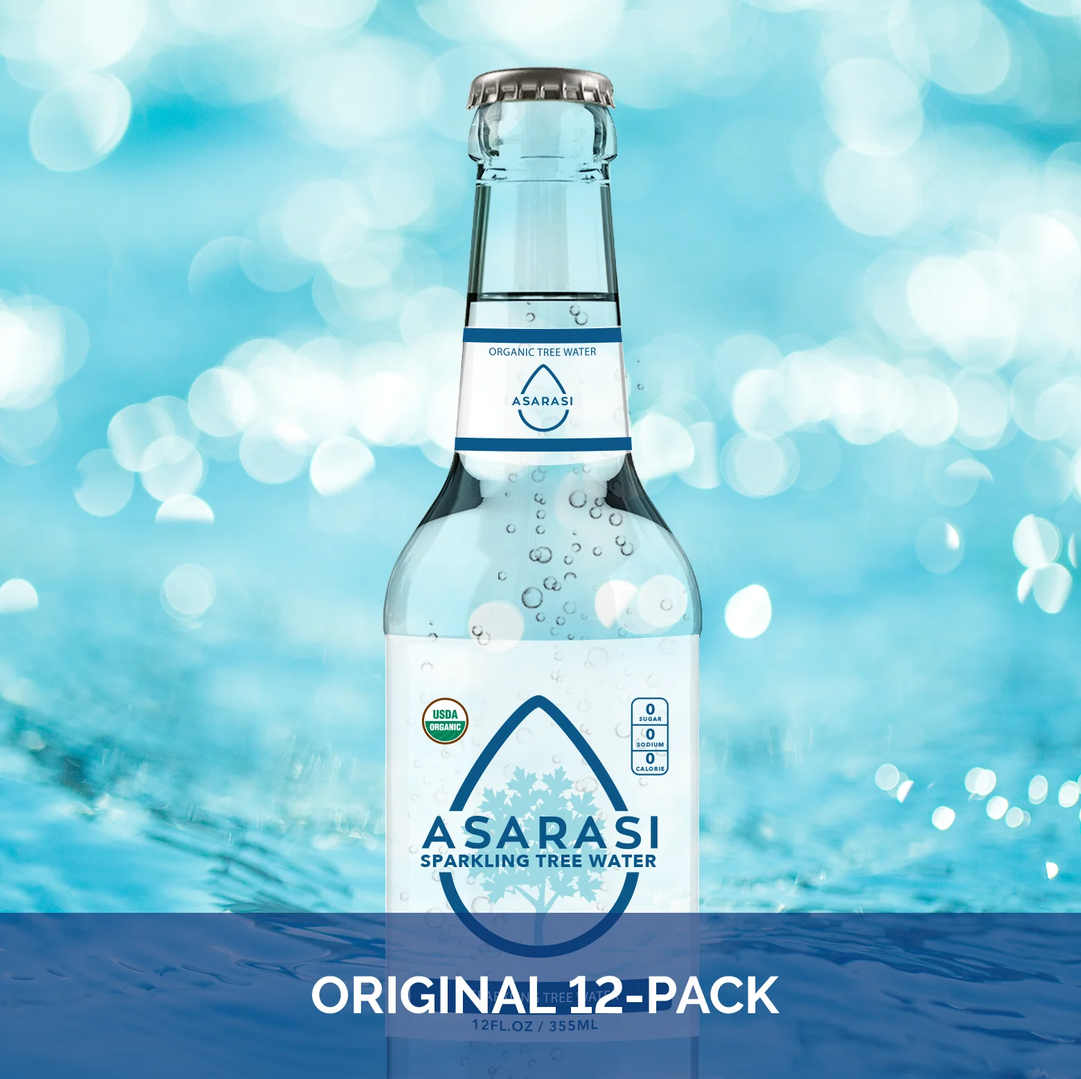 Asarasi (Ah-Sir-Ah-See) Organic Sparkling Tree Water,12 Fl Oz, 12 Ct