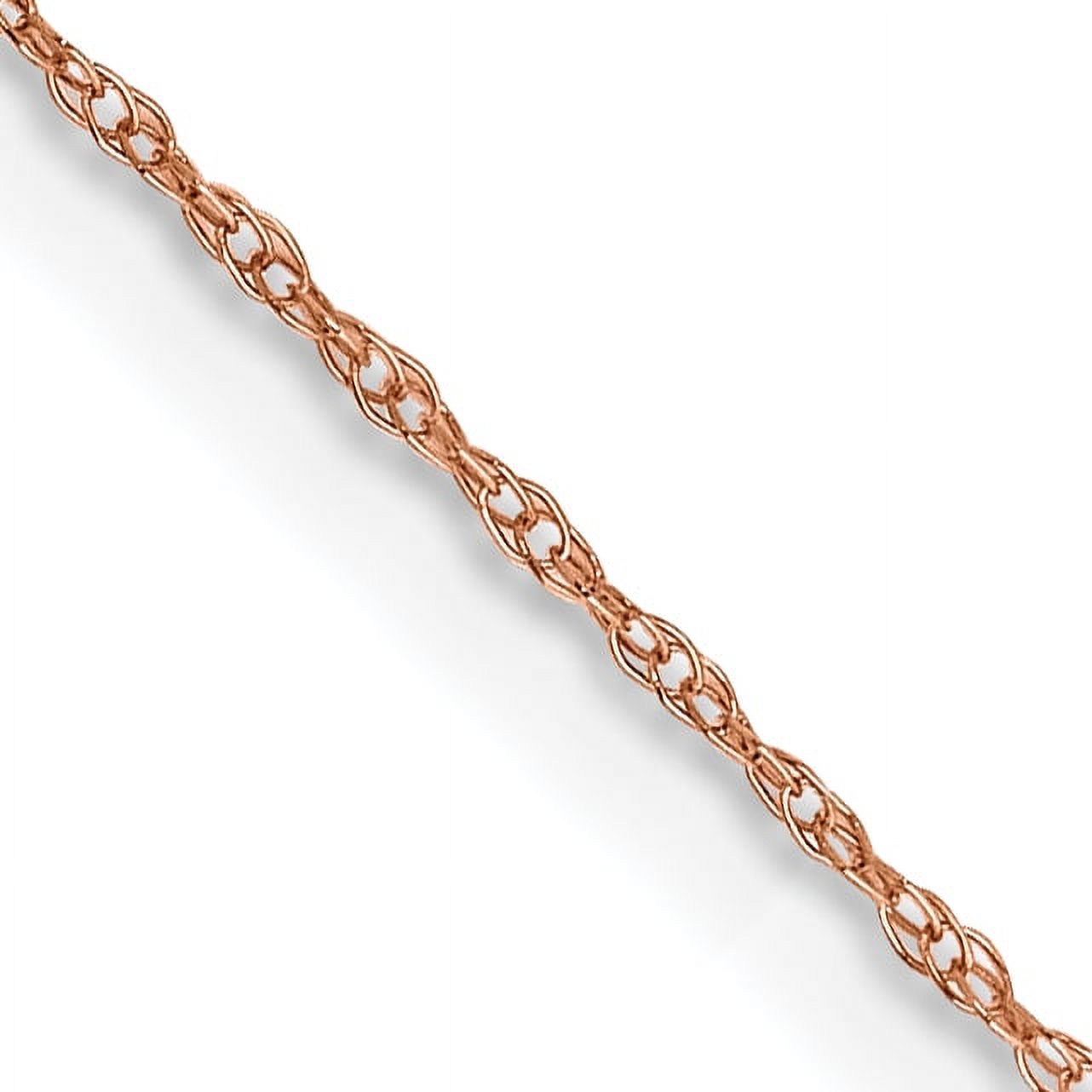Carat In Karats 14K Rose Gold Ultra-thin Rope With Spring Ring Clasp Chain Necklace (16 Inches x 0.5mm Width)