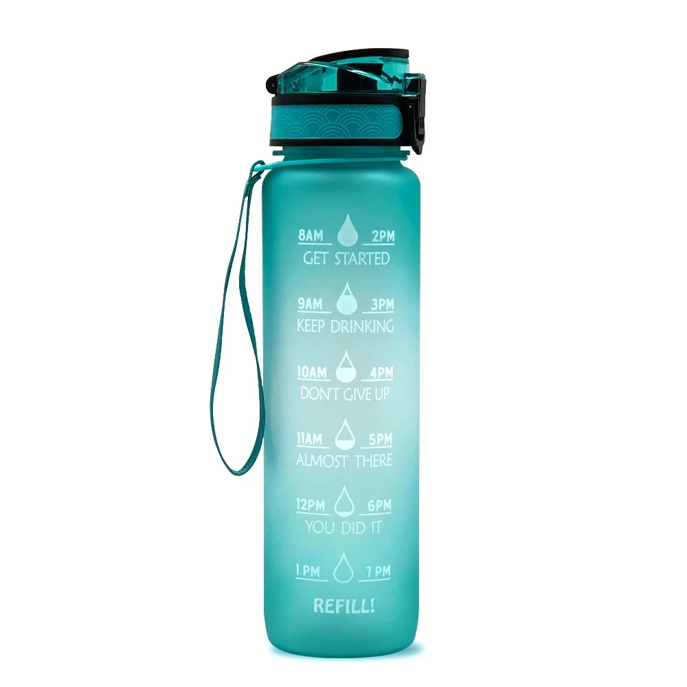 33 oz Water Bottle with Times to Drink and Straw, Motivational Drinking Water Bottles with Carrying Strap, Leakproof BPA & Toxic Free, Ensure You Drink Enough Water for Fitness Gym Outdoor