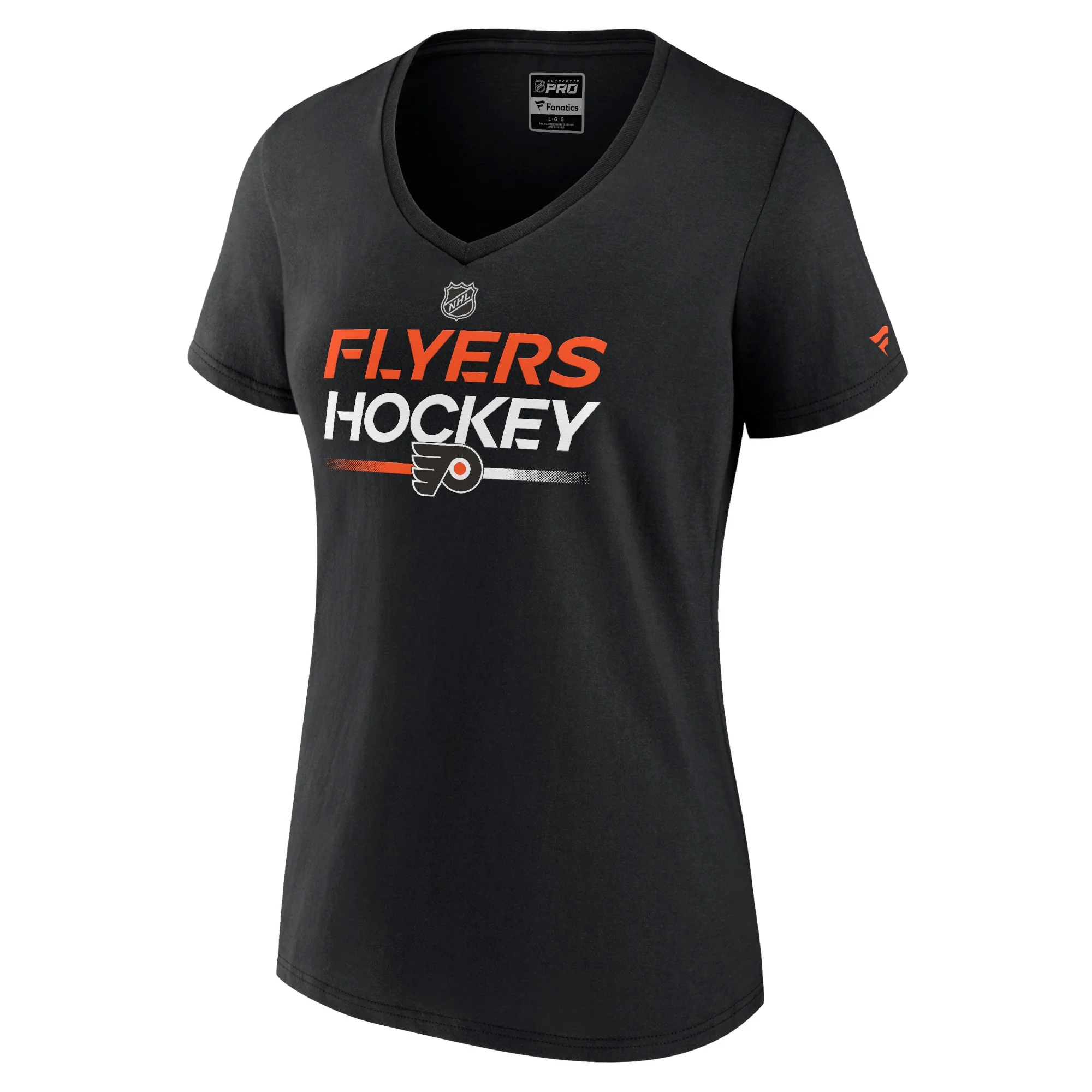 Women's Fanatics Branded  Black Philadelphia Flyers Authentic Pro V-Neck T-Shirt