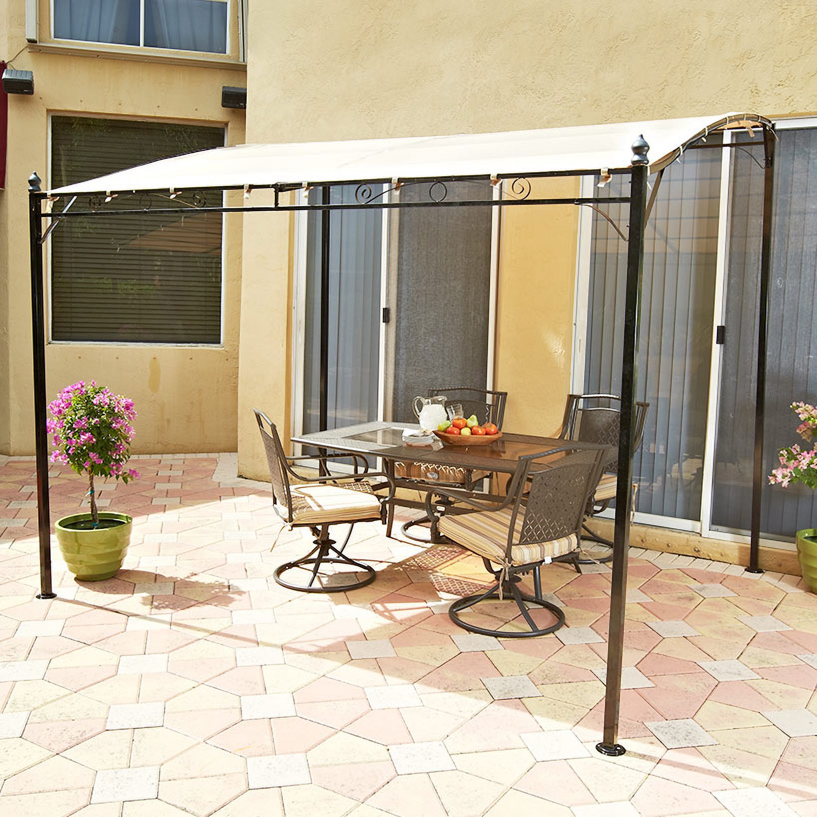 Sunshade Awning Gazebo with Polyester Shade, Steel Stand