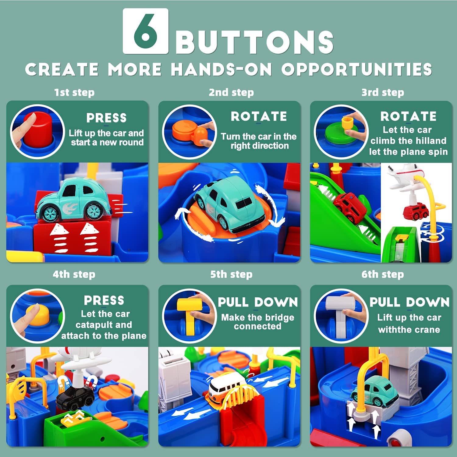 Race Tracks for Boys, Car Toys STEM Track Adventure Educational Toys for Toddlers 3 4 5 6 7 8 Year Old Boys Girls Gifts