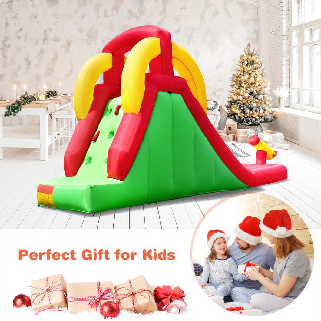 Inflatable Water Slide Bounce House with Climbing Wall and Jumper with 550W Blower