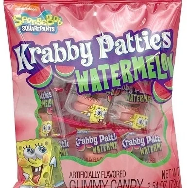 Spongebob Squarepants Krabby Patties Watermelon Gummy Candy