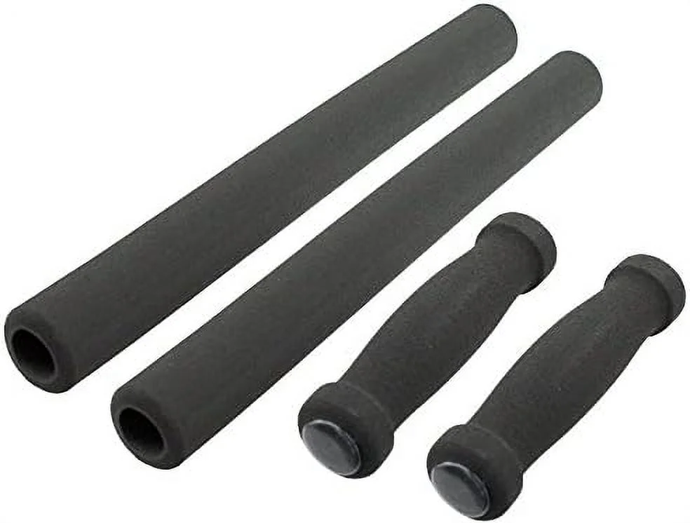 4 Piece Beach Cruiser Bike Grips, Various Styles (Black(Without Reflectors))