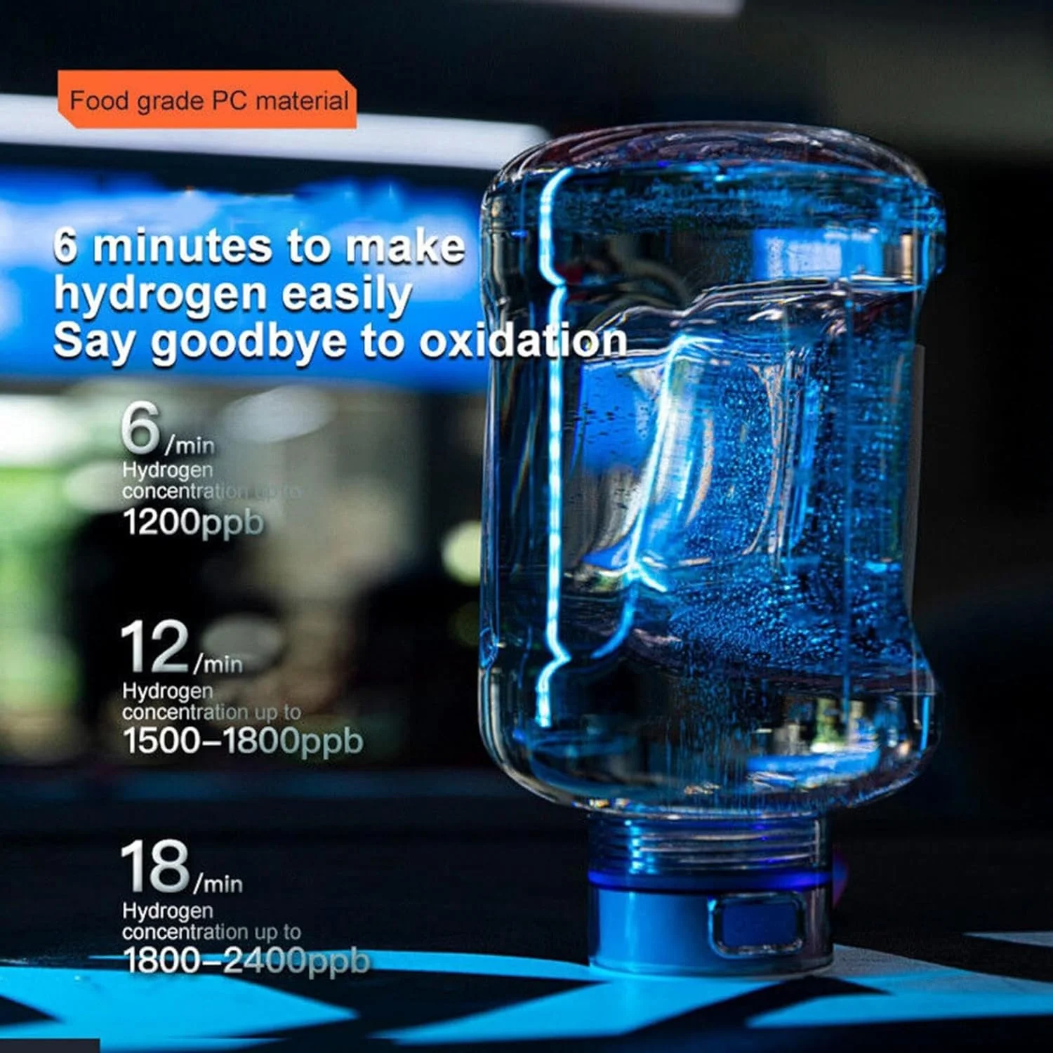 Hydrogen Water Bottle,2024 New Upgrade Hydrogen Water Bottle, 1.5L/50oz Hydrogen-Rich Water Cup Generator for Gym Home Travel, USB Charging White