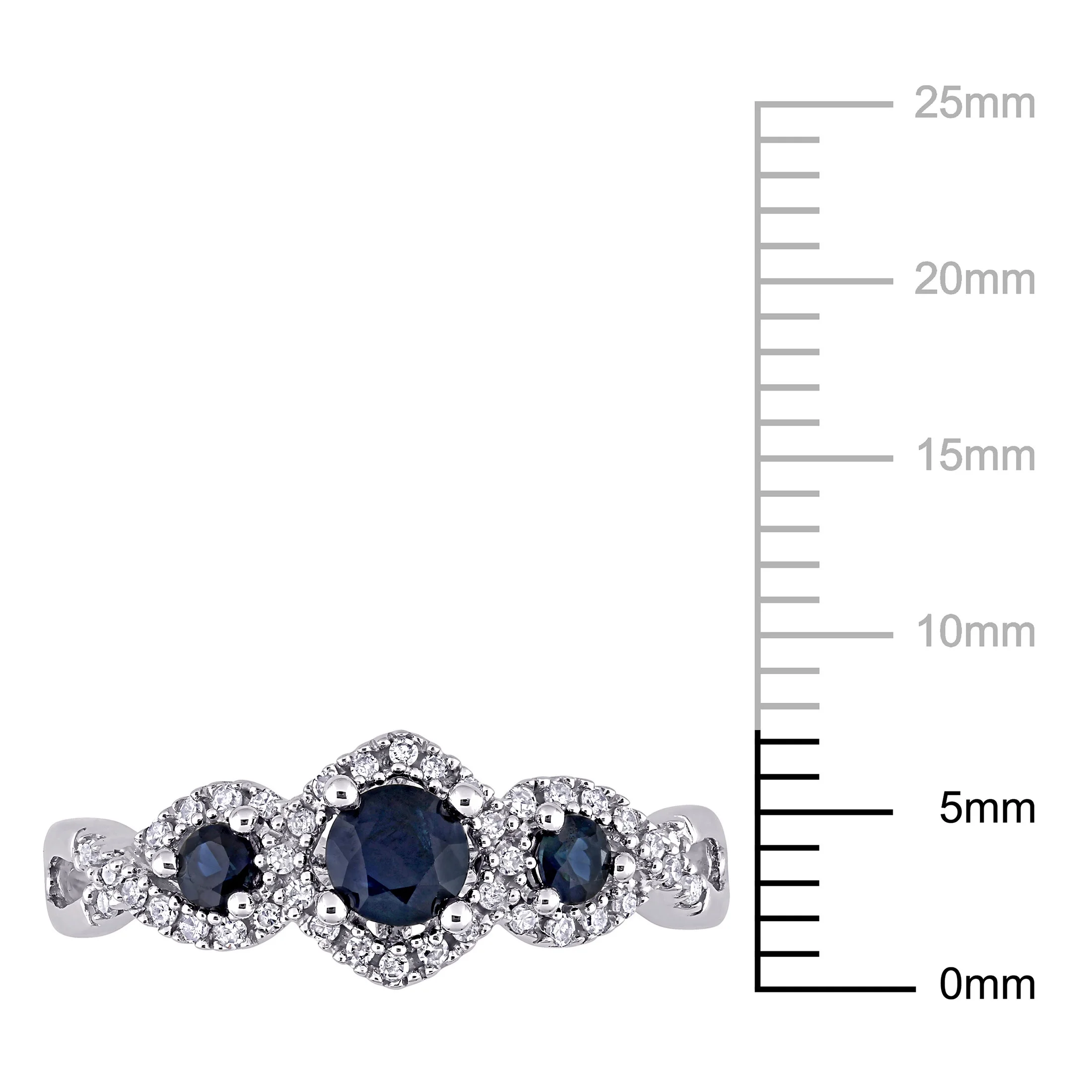 Miabella Women's 1/2 Carat T.G.W. Sapphire & 1/8 Carat T.W. Diamond Accent 10k White Gold Infinity Engagement Ring