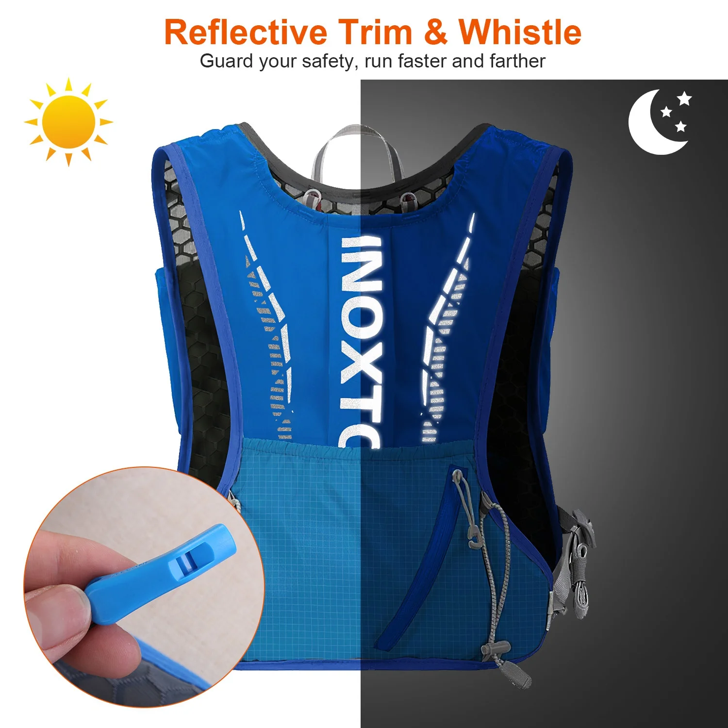 Runing Hydration Vest Backpack, iMounTEK Running Water Vest Hydration Pack with 2.4L Water Bladder Bag for Trail Running Marathon Race Hiking Cycling Blue