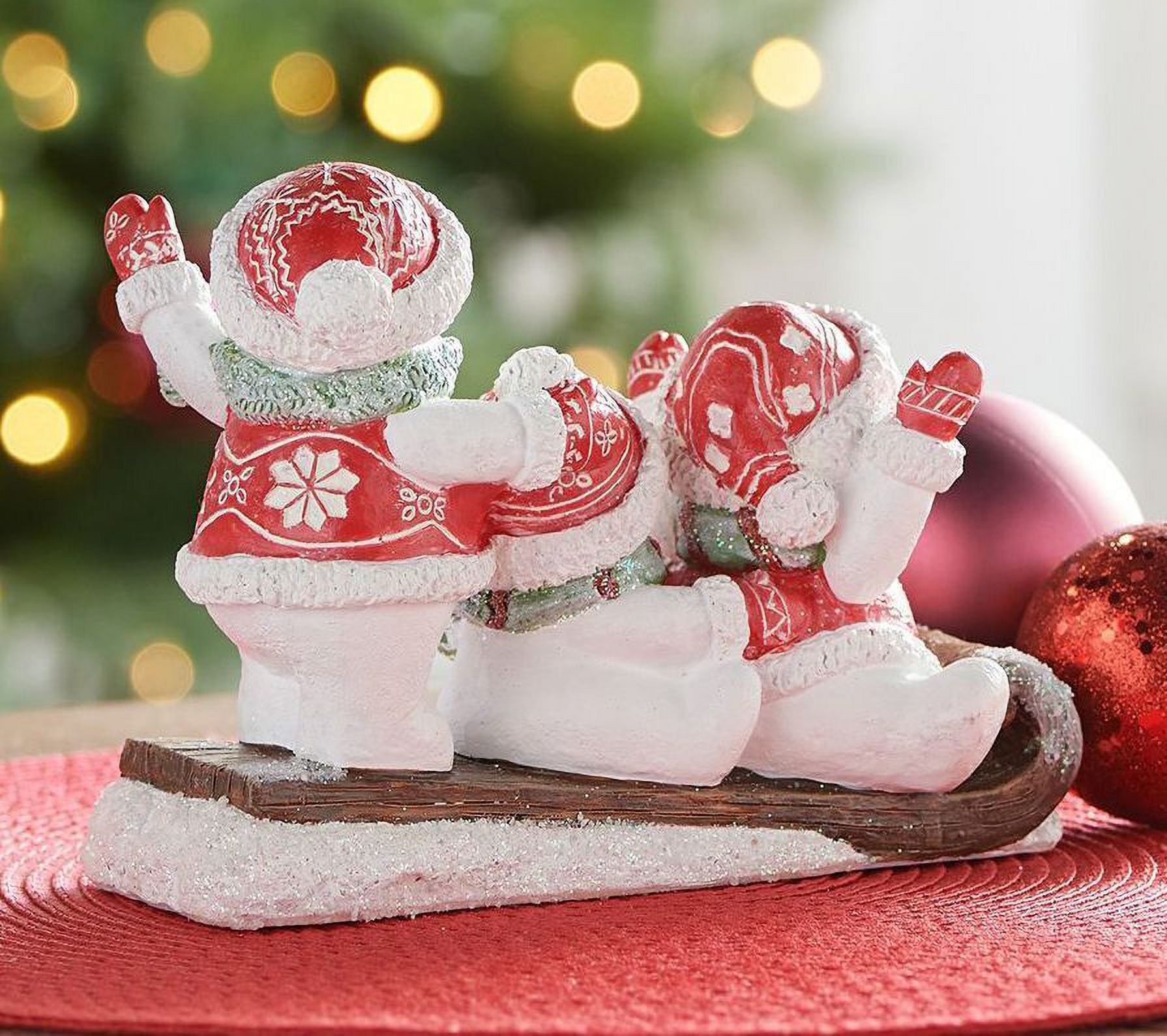 Snowman Friends Riding Sled by Valerie