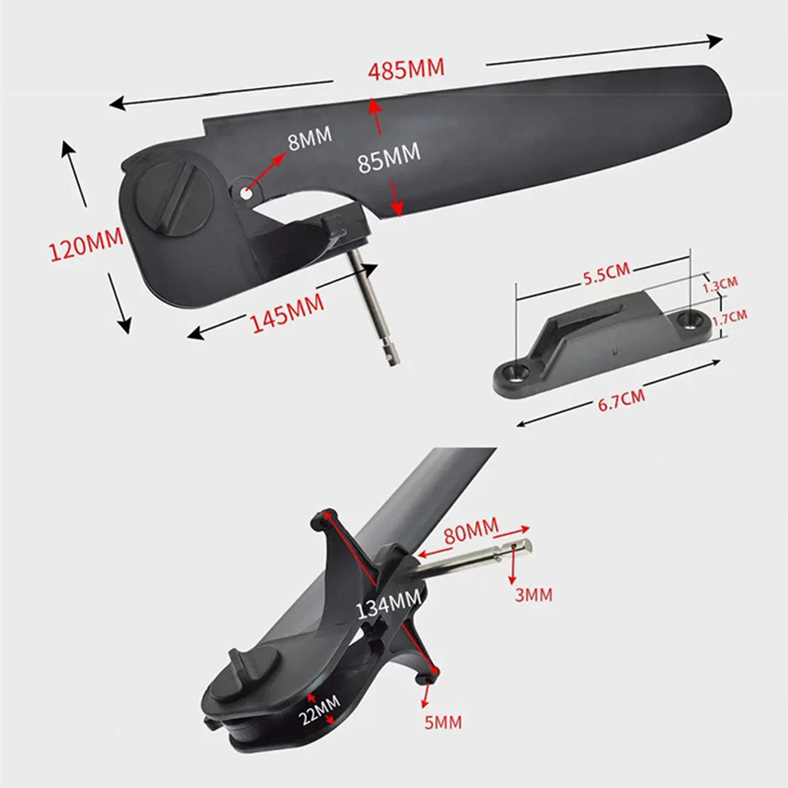 Nylon Kayak Rudder Foot Control Steering System Adjustable Tail Rudder Kayak Accessories for Ship Canoe Watercraft Boat Spare Parts 80mm