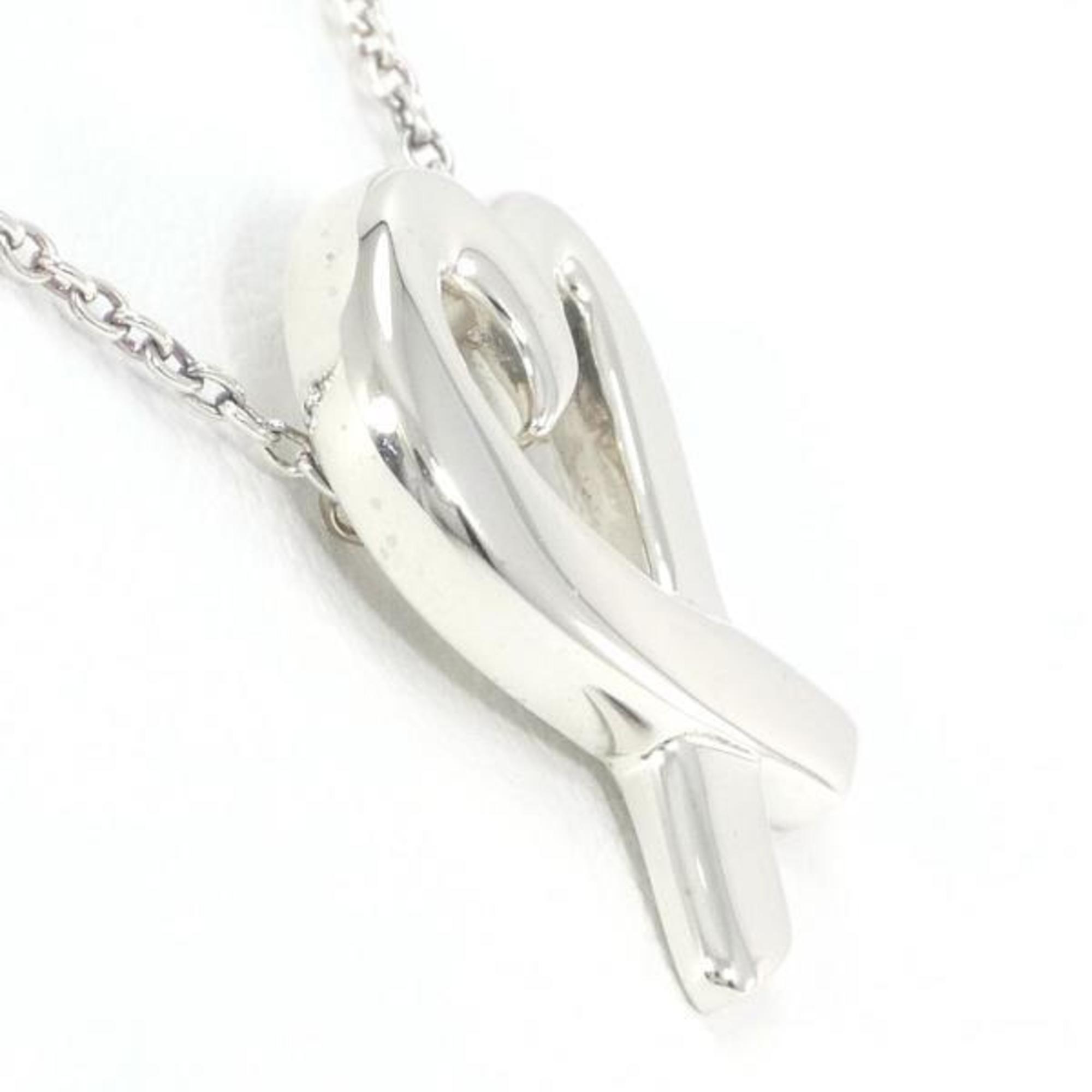 Pre-Owned Tiffany Loving Heart Silver Necklace Bag Total Weight Approx. 2.7g 42cm Jewelry (Good)