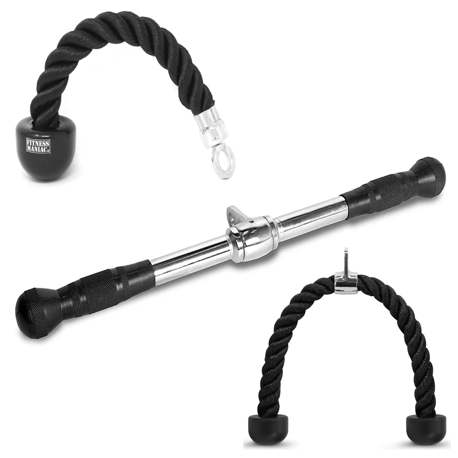 Fitness Maniac Tricep Rope Single Grip Pull Down Press Cable Attachment Home Gym Exercise Equipment