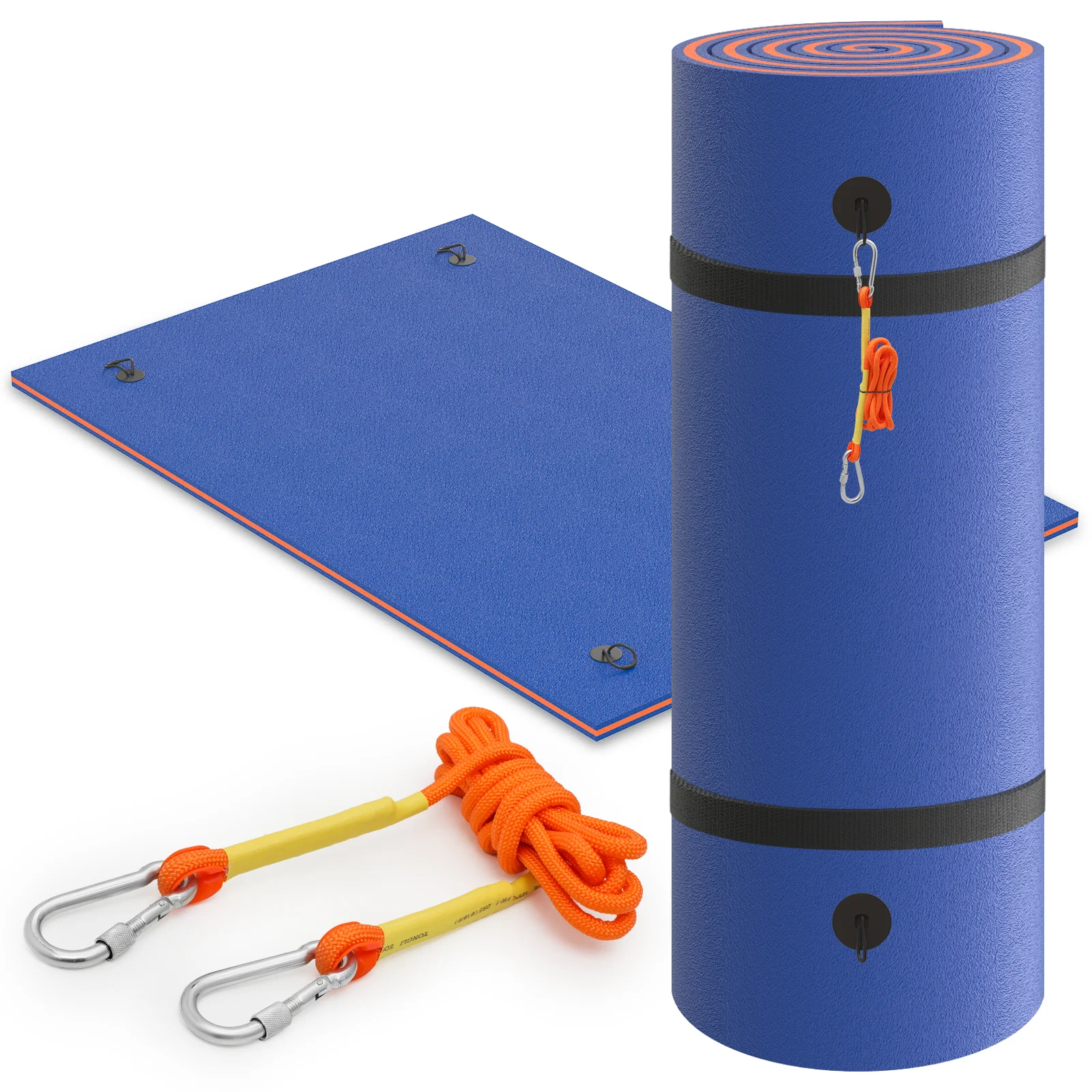 Magshion Water Floating Mat Foam Pad, 9x6FT Bouncy Tear-Resistant XPE Foam, Lake Float Mat Lily Pad for Recreation Pool River Ocean Outdoor Water Activities, Blue