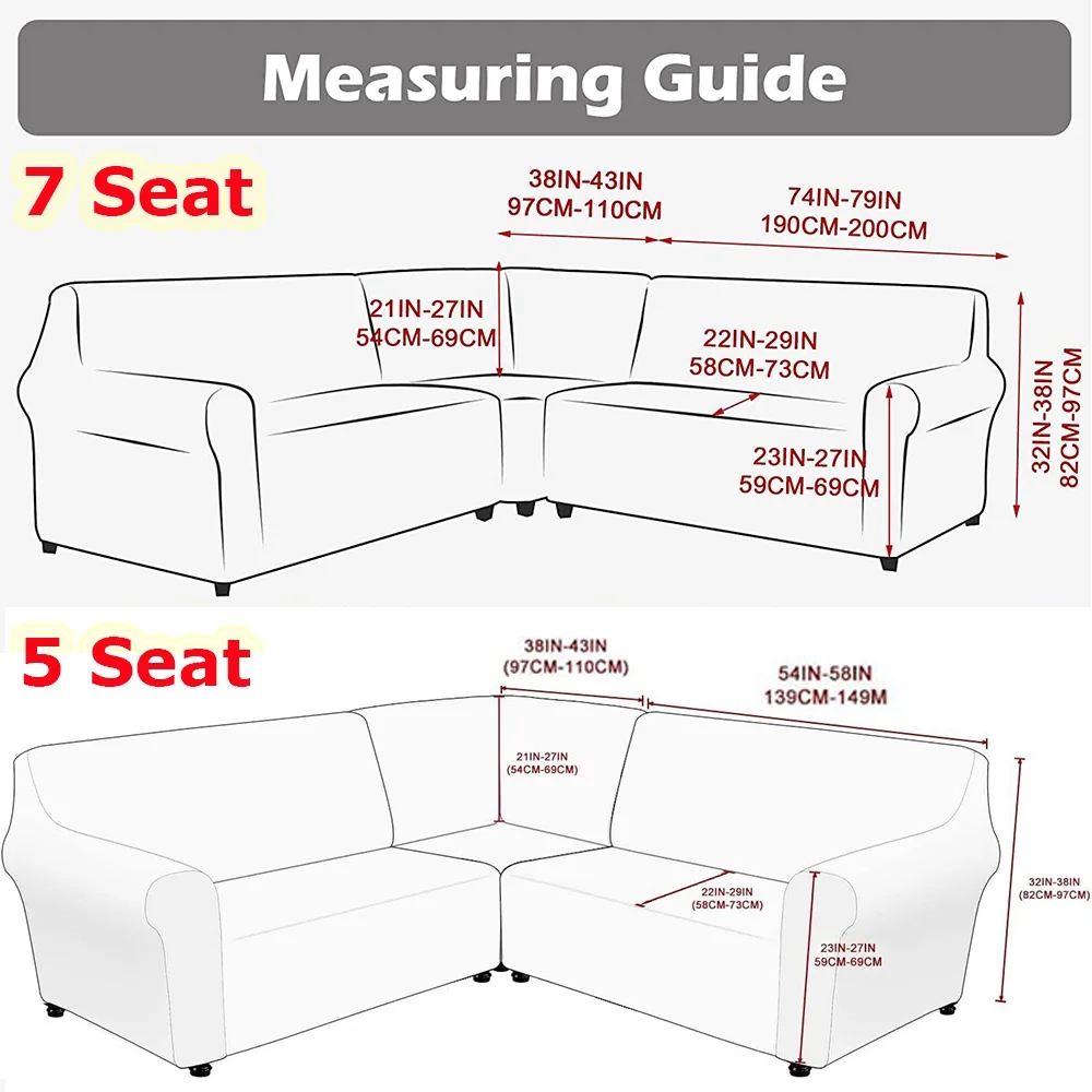 TOPCHANCES 3-Piece L Shape Sofa Slipcover, Sectional Couch Cover with a Middle Console, 7 Seat Velvet Corner Sofa Cover, Grey